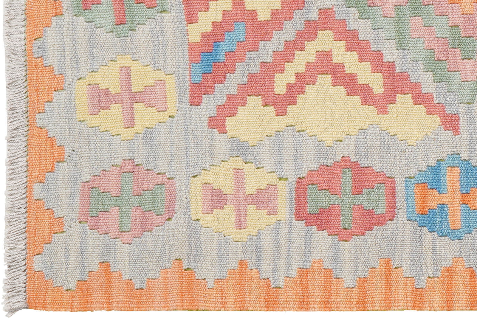 Kelim Gashgai — Handgefertigt, 189x86 cm, Grau, 100% Virgin Wool | View 4