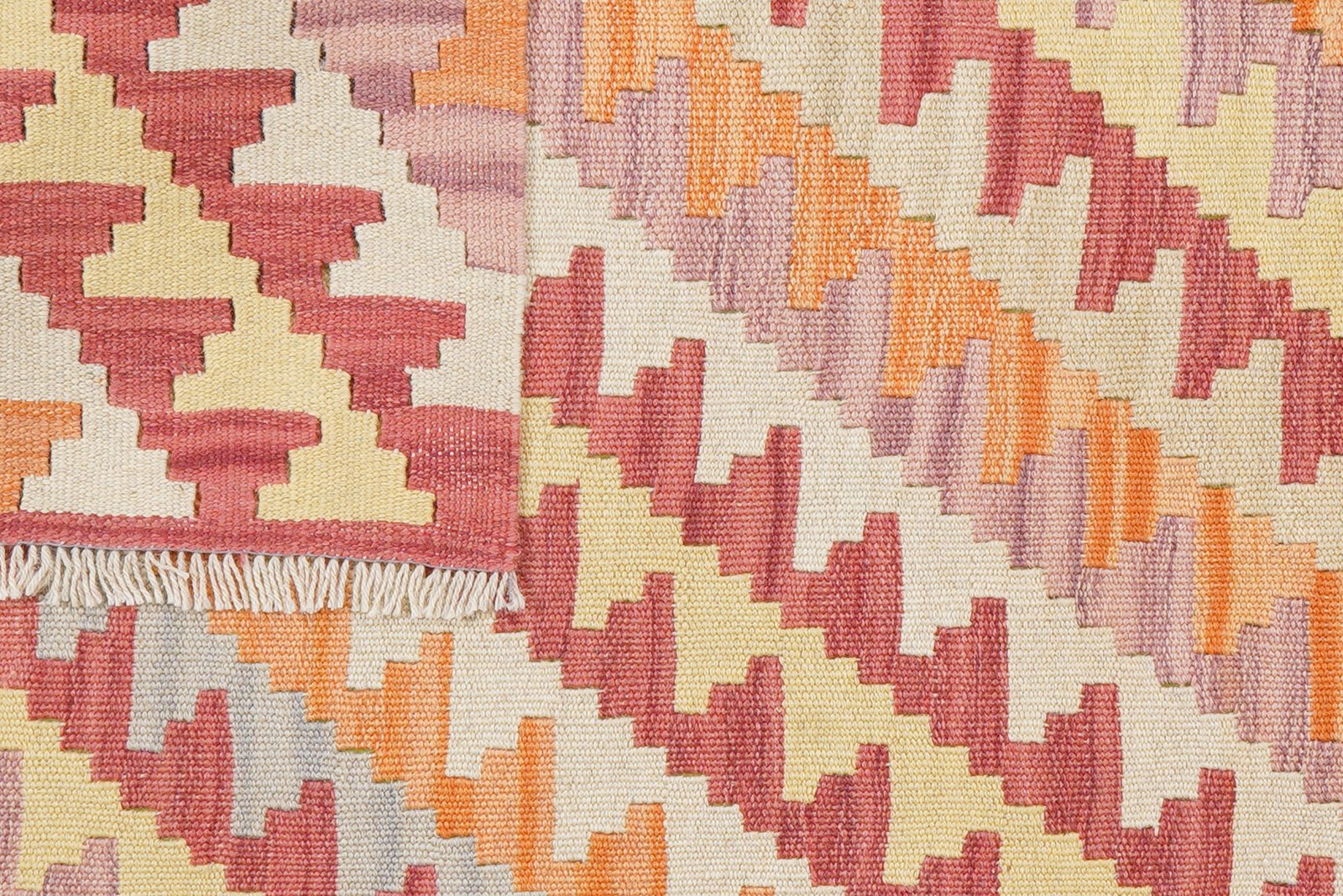 Kelim Gashgai — Handmade, 86x194 cm, Orange, 100% Virgin Wool | View 6
