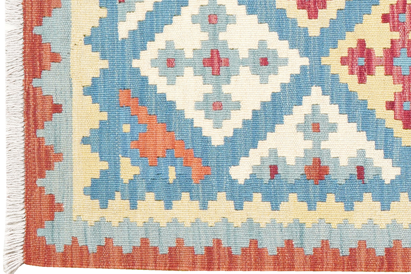 Kelim Gashgai — Handgefertigt, 197x84 cm, Blau, 100% Virgin Wool | View 4