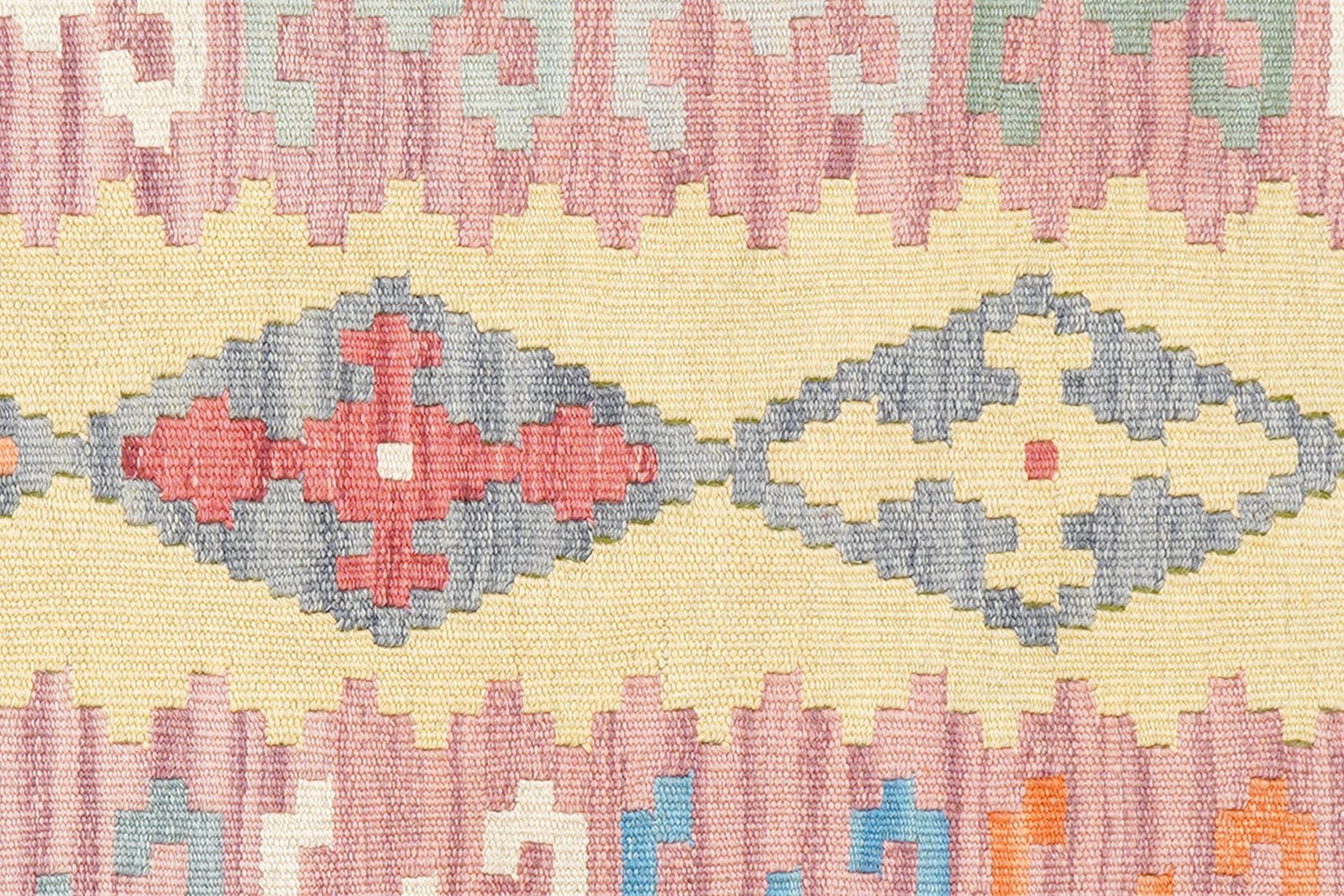 Kelim Gashgai — Handmade, 81x292 cm, Yellow, 100% Virgin Wool | View 5