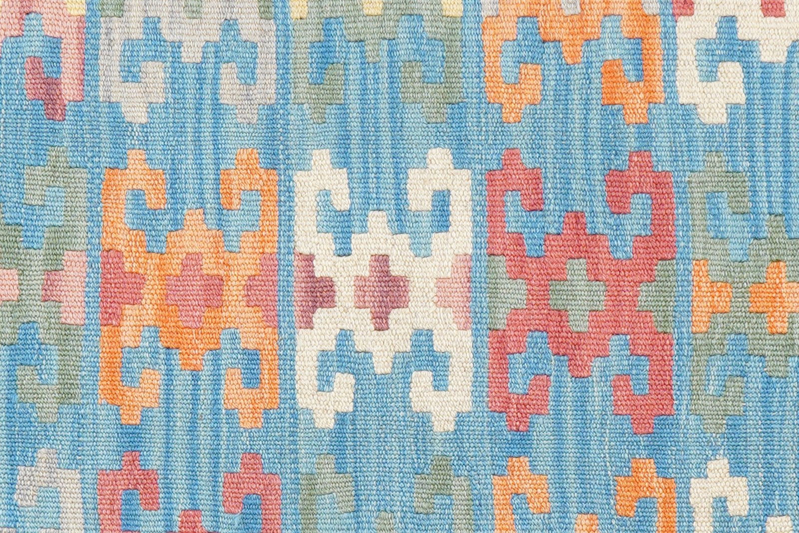 Kelim Gashgai — Handmade, 86x249 cm, Blue, 100% Virgin Wool | View 5