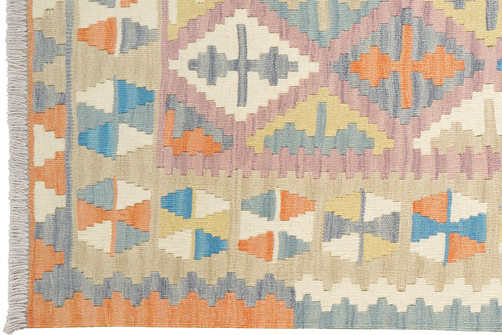 Kelim Gashgai — Handgefertigt, 297x85 cm, Beige, 100% Virgin Wool | View 4