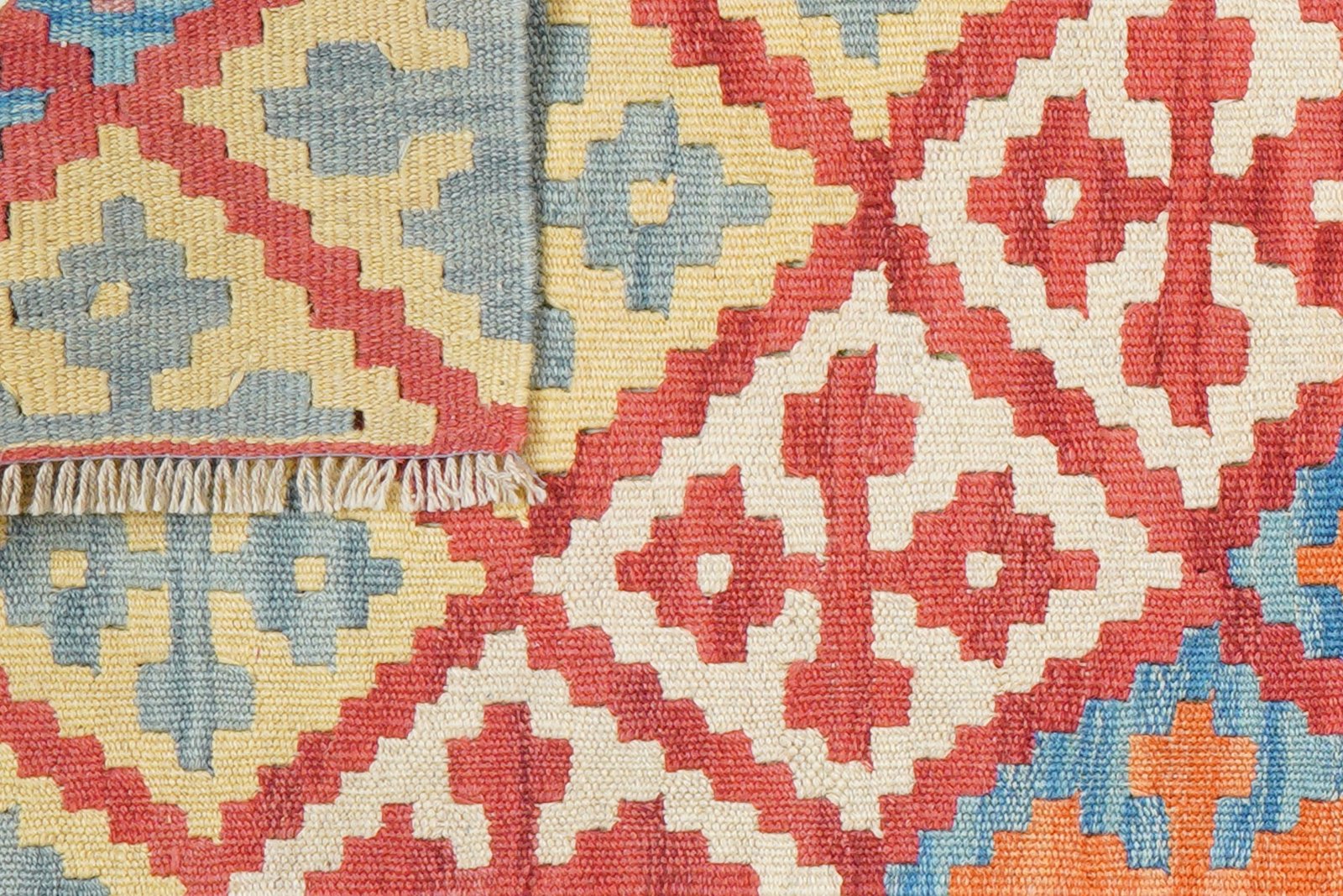 Kelim Gashgai — Handmade, 60x250 cm, Red, 100% Virgin Wool | View 6