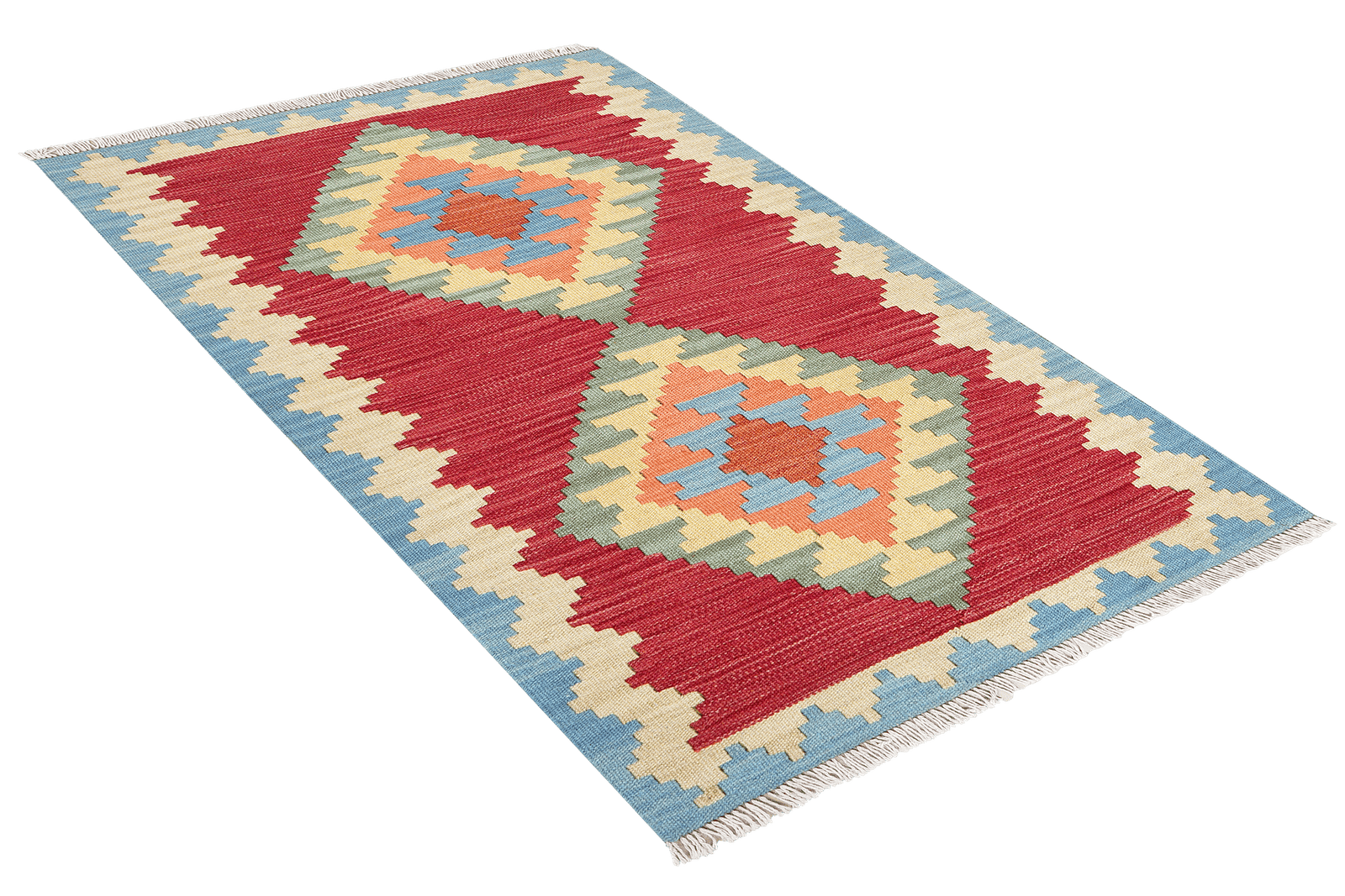 Kelim Gashgai — Handmade, 82x126 cm, Red, 100% Virgin Wool | View 4