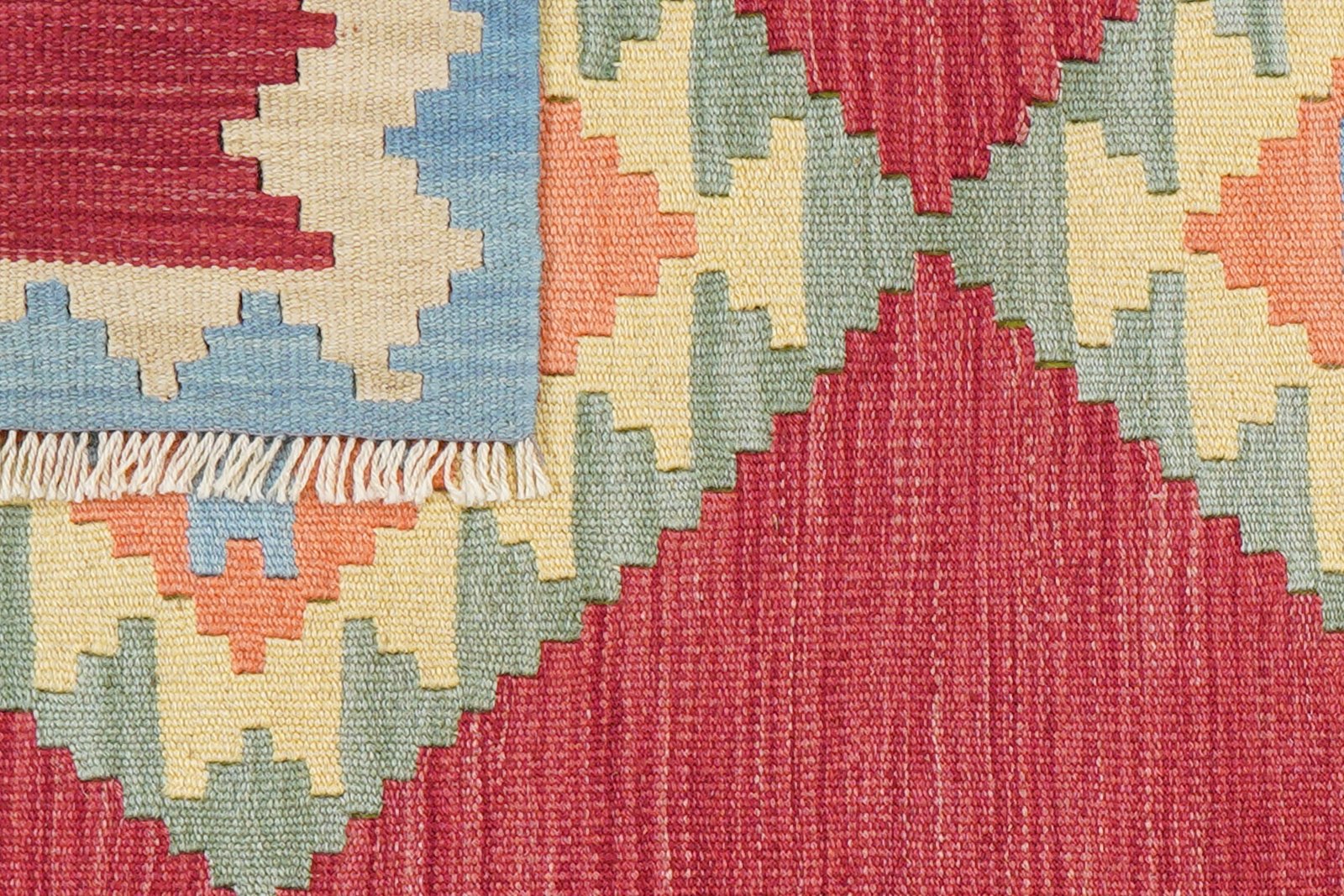 Kelim Gashgai — Handmade, 82x126 cm, Red, 100% Virgin Wool | View 6