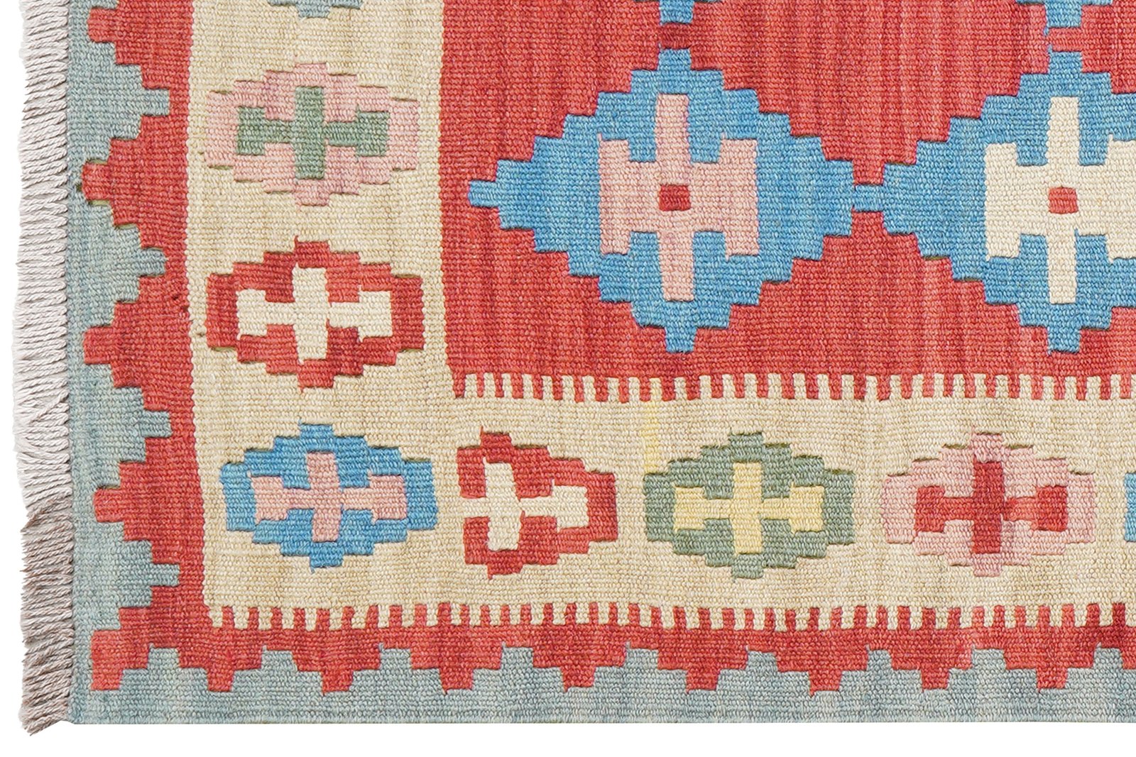 Kelim Gashgai — Handmade, 82x134 cm, Red, 100% Virgin Wool | View 3