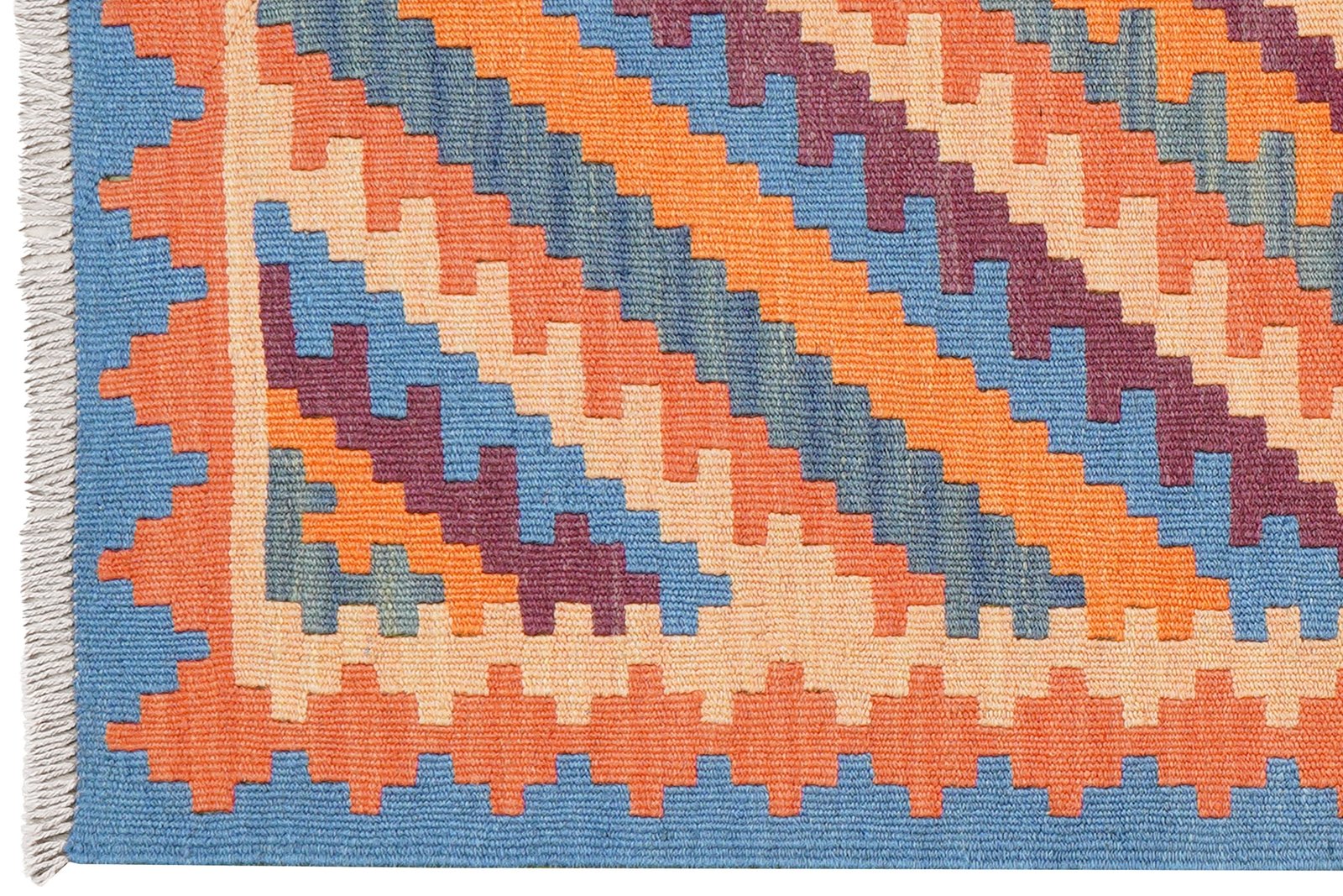 Kelim Gashgai — Handmade, 84x123 cm, Blue, 100% Virgin Wool | View 3
