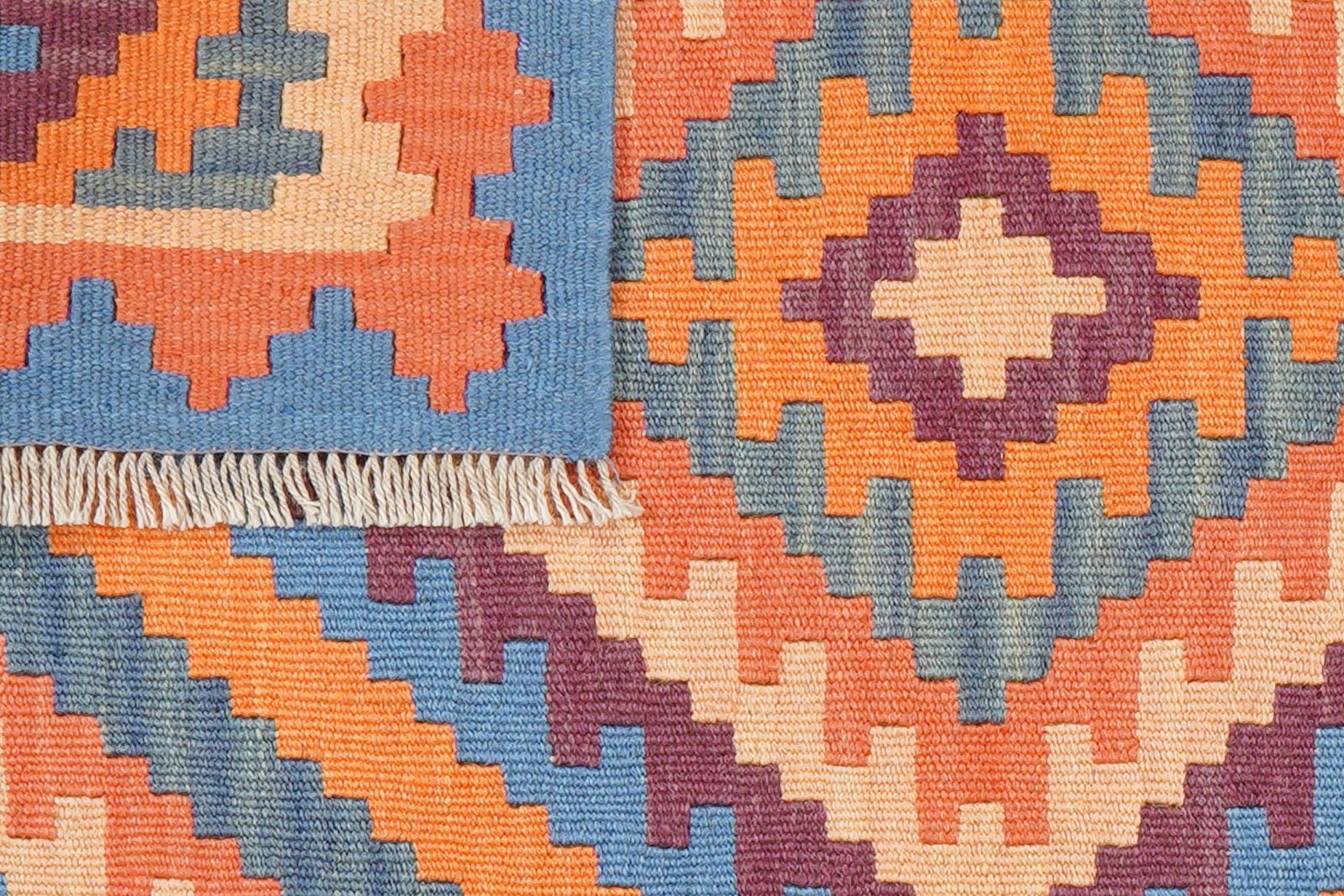 Kelim Gashgai — Handmade, 84x123 cm, Blue, 100% Virgin Wool | View 6