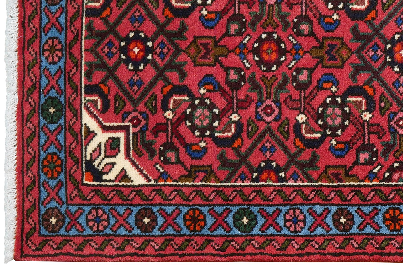 Hosseinabad — Hand-knotted, 69x191 cm, Red, 100% Virgin Wool | View 3