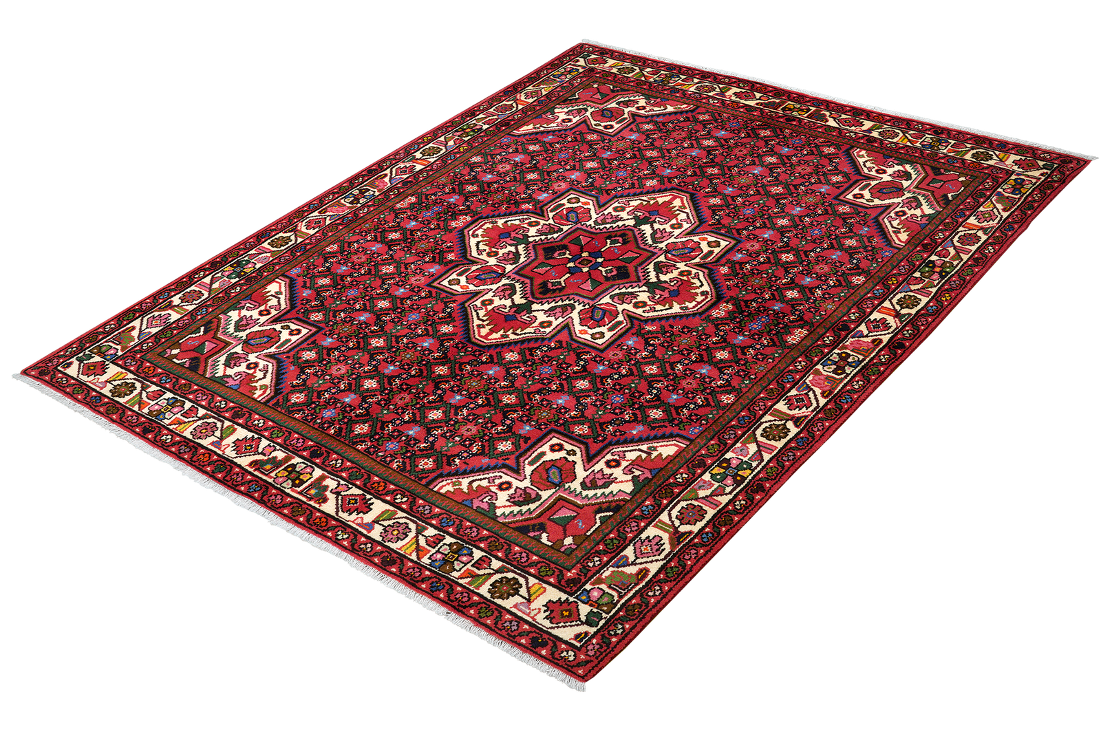Hosseinabad — Hand-knotted, 155x210 cm, Red, 100% Virgin Wool | View 5