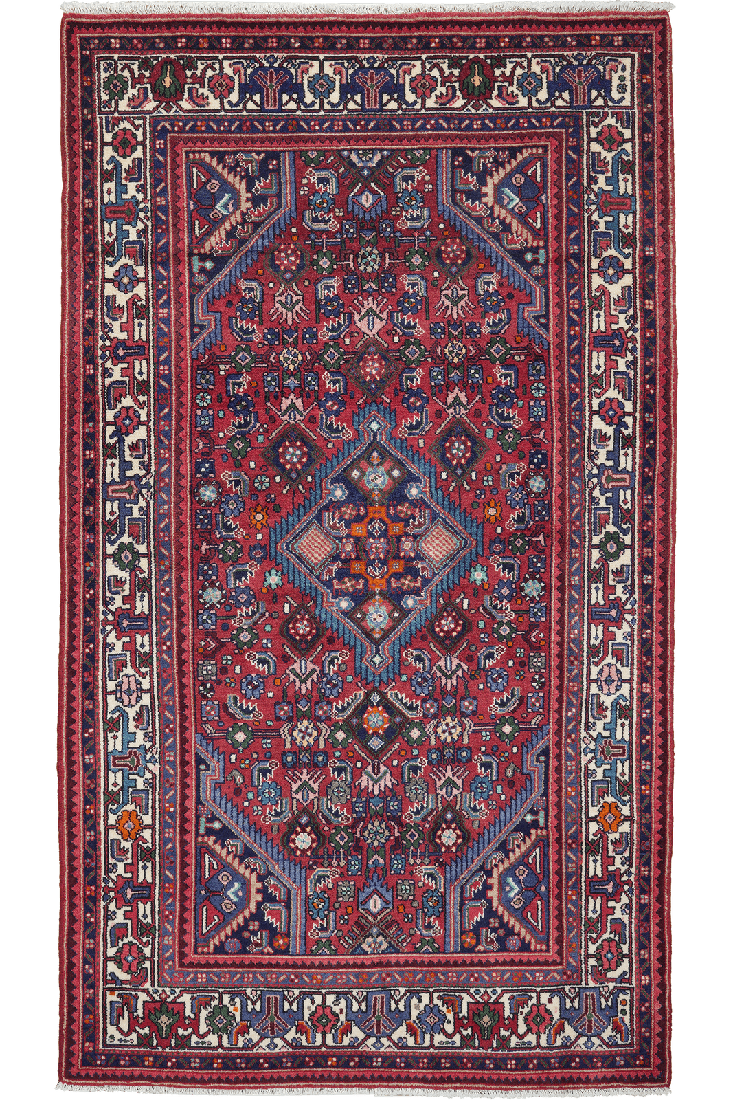 Assadabad — Hand-knotted, 121x214 cm, Red, 100% Virgin Wool | Main view