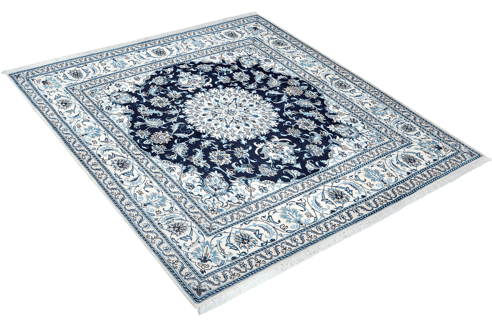 Nain 12La — Hand-knotted, 194x193 cm, Blue, 100% Virgin Wool | View 4