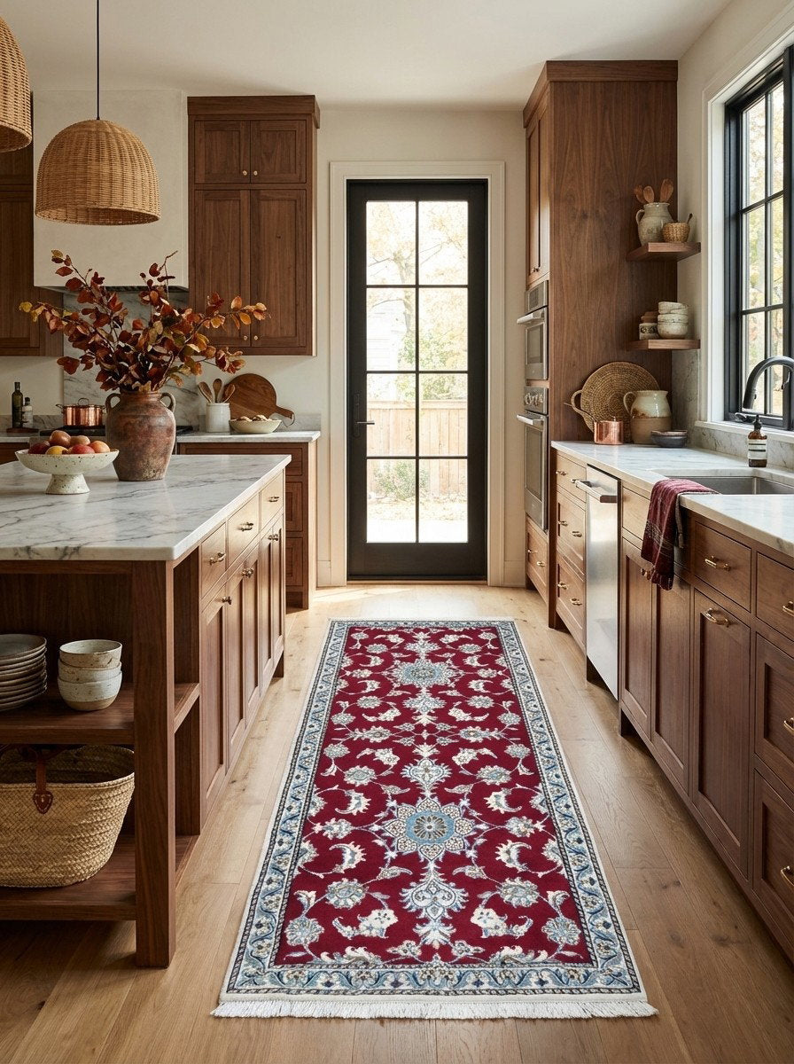 Nain 12La — Handgefertigt, 195x76 cm, Beige, 100% Virgin Wool | Back view