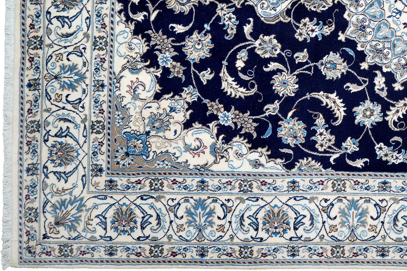 Nain 12La — Hand-knotted, 196x294 cm, Blue, 100% Virgin Wool | View 3