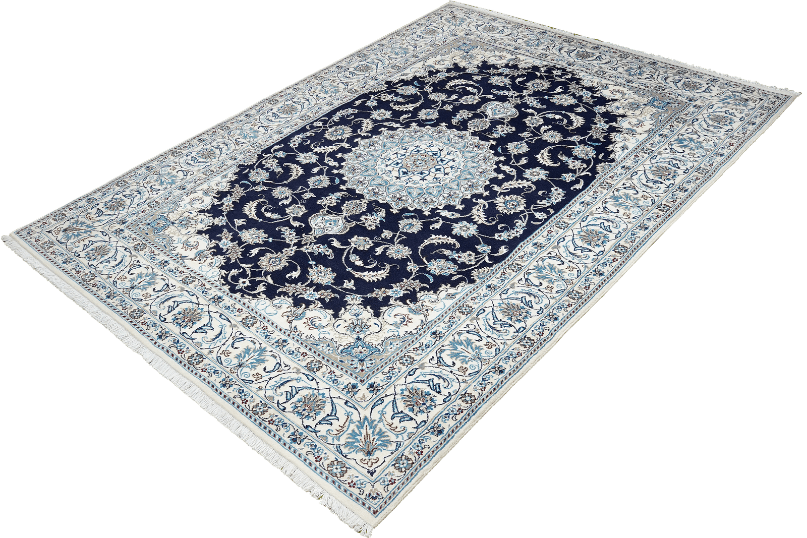 Nain 12La — Hand-knotted, 196x294 cm, Blue, 100% Virgin Wool | View 5
