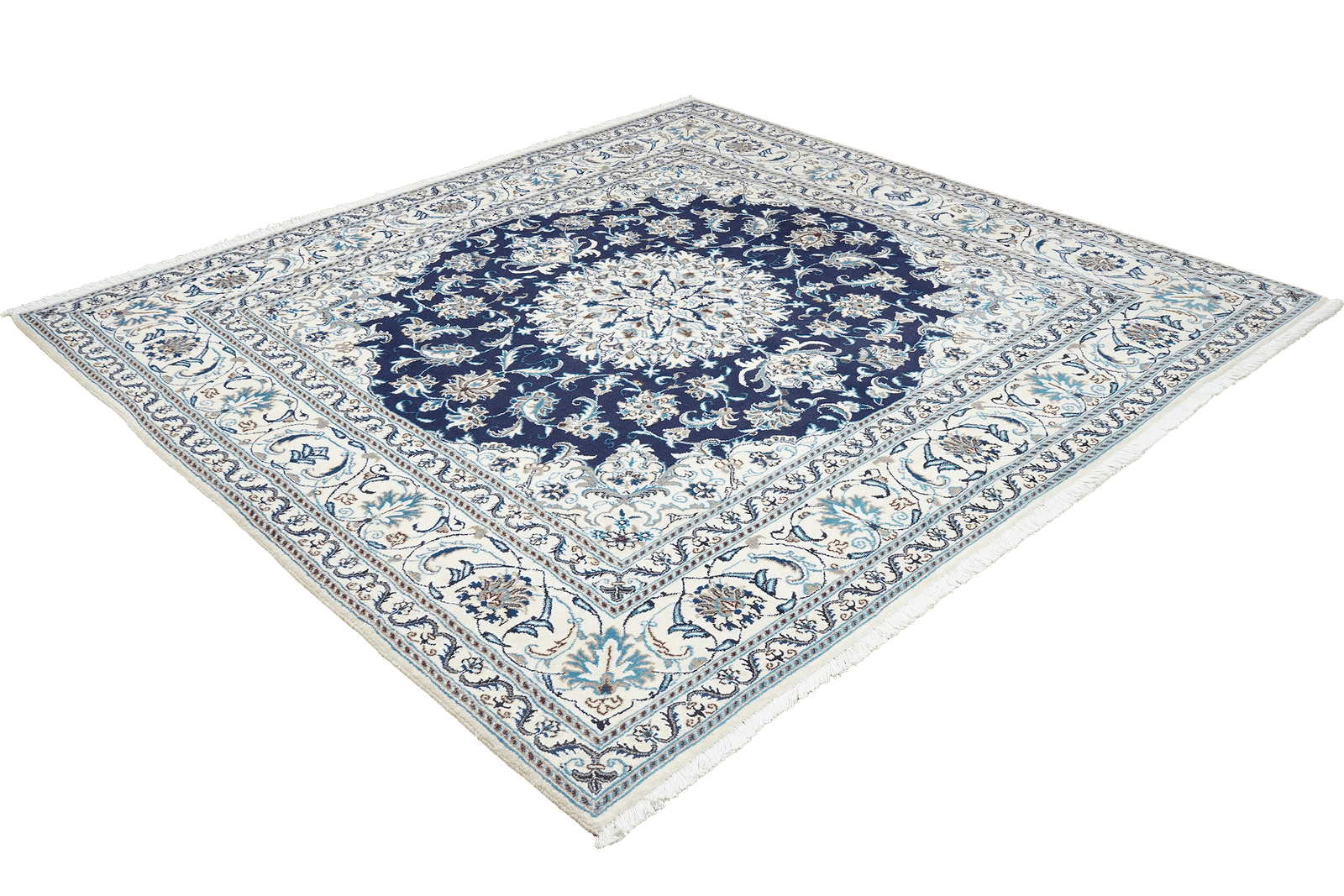 Nain 12La — Hand-knotted, 198x194 cm, Blue, 100% Virgin Wool | View 4