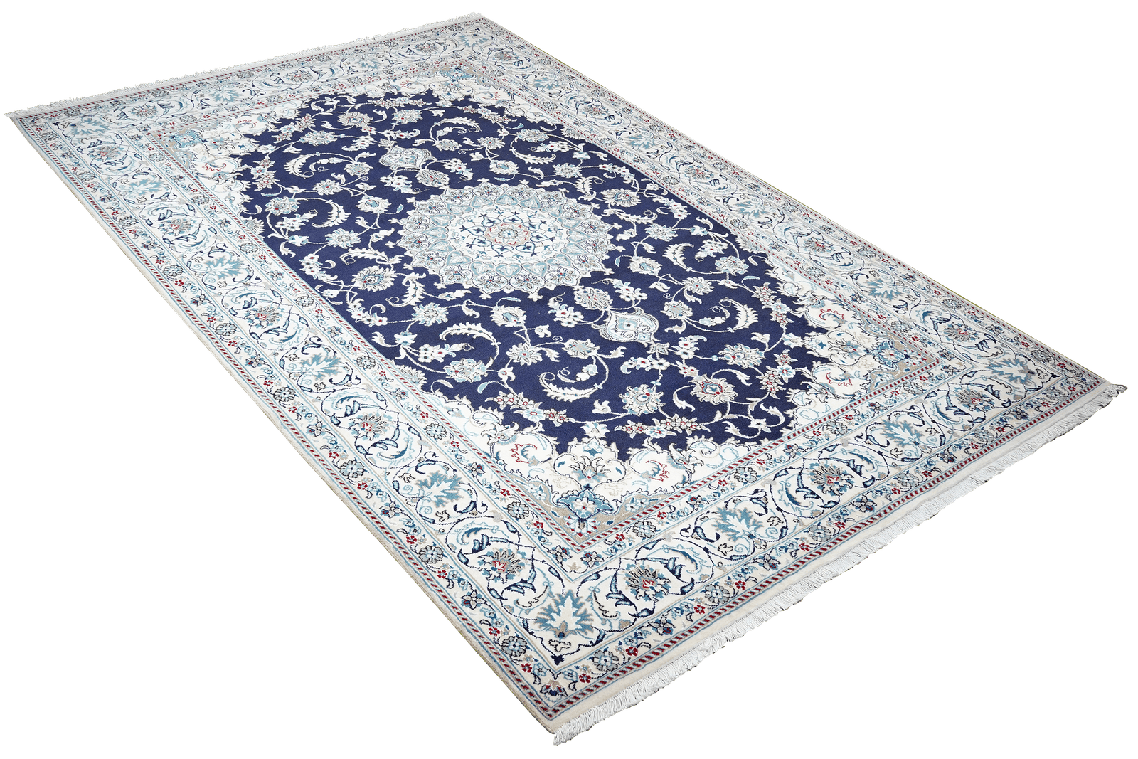 Nain 12La — Hand-knotted, 197x298 cm, Blue, 100% Virgin Wool | View 4