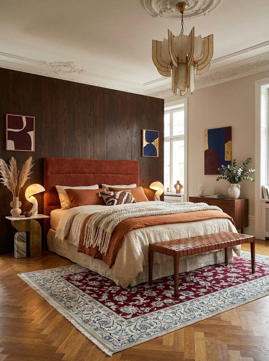 Nain 12La — Handgefertigt, 294x192 cm, Beige, 100% Virgin Wool | Back view