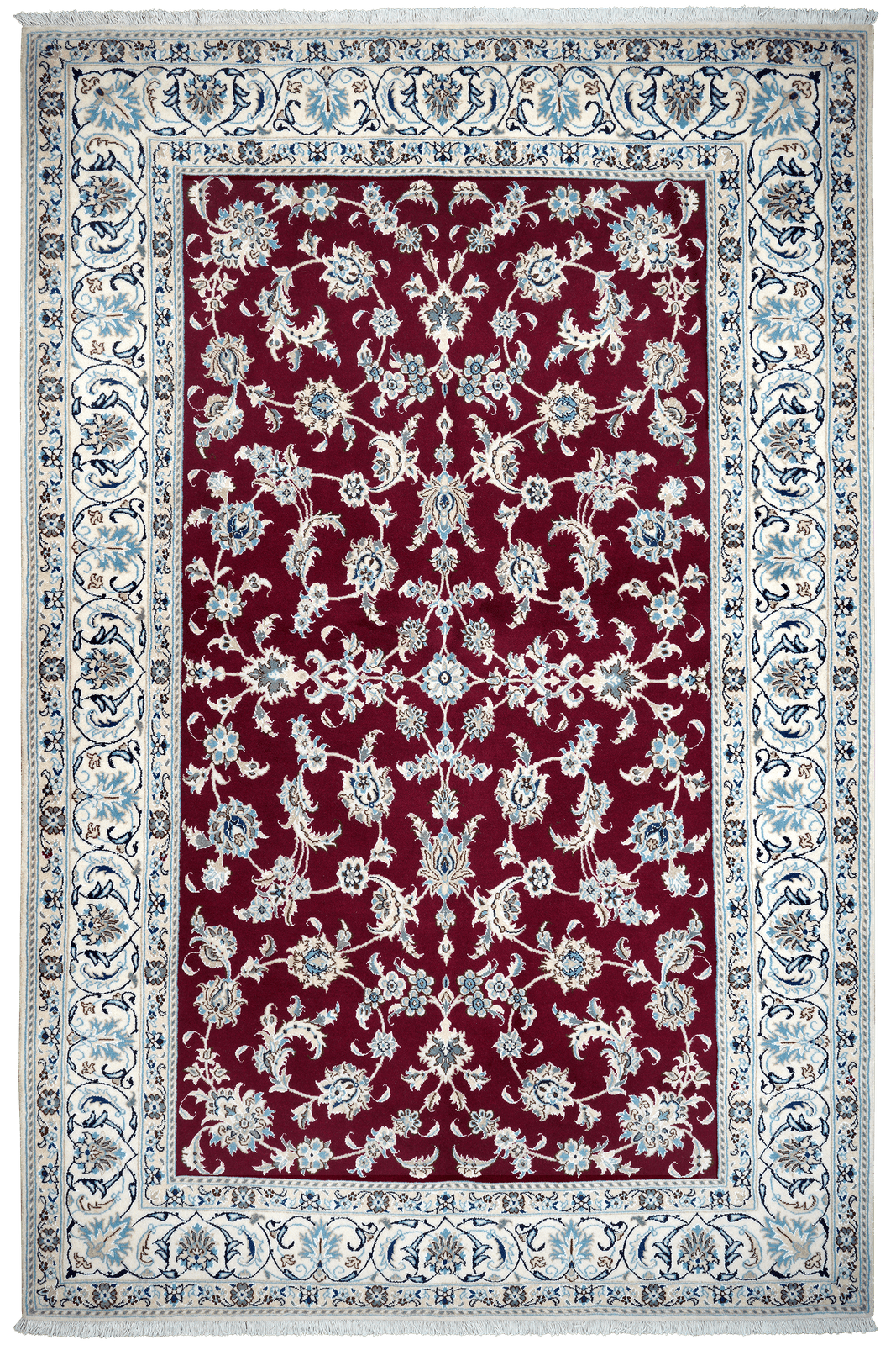 Nain 12La — Hand-knotted, 192x294 cm, Red, 100% Virgin Wool | Main view