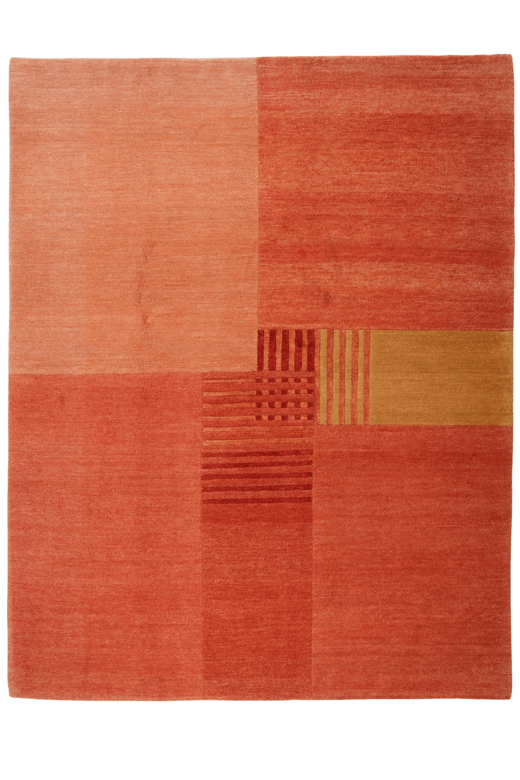 Nepal Bina — Hand-knotted, 199x252 cm, Red, 100% Virgin Wool | Main view