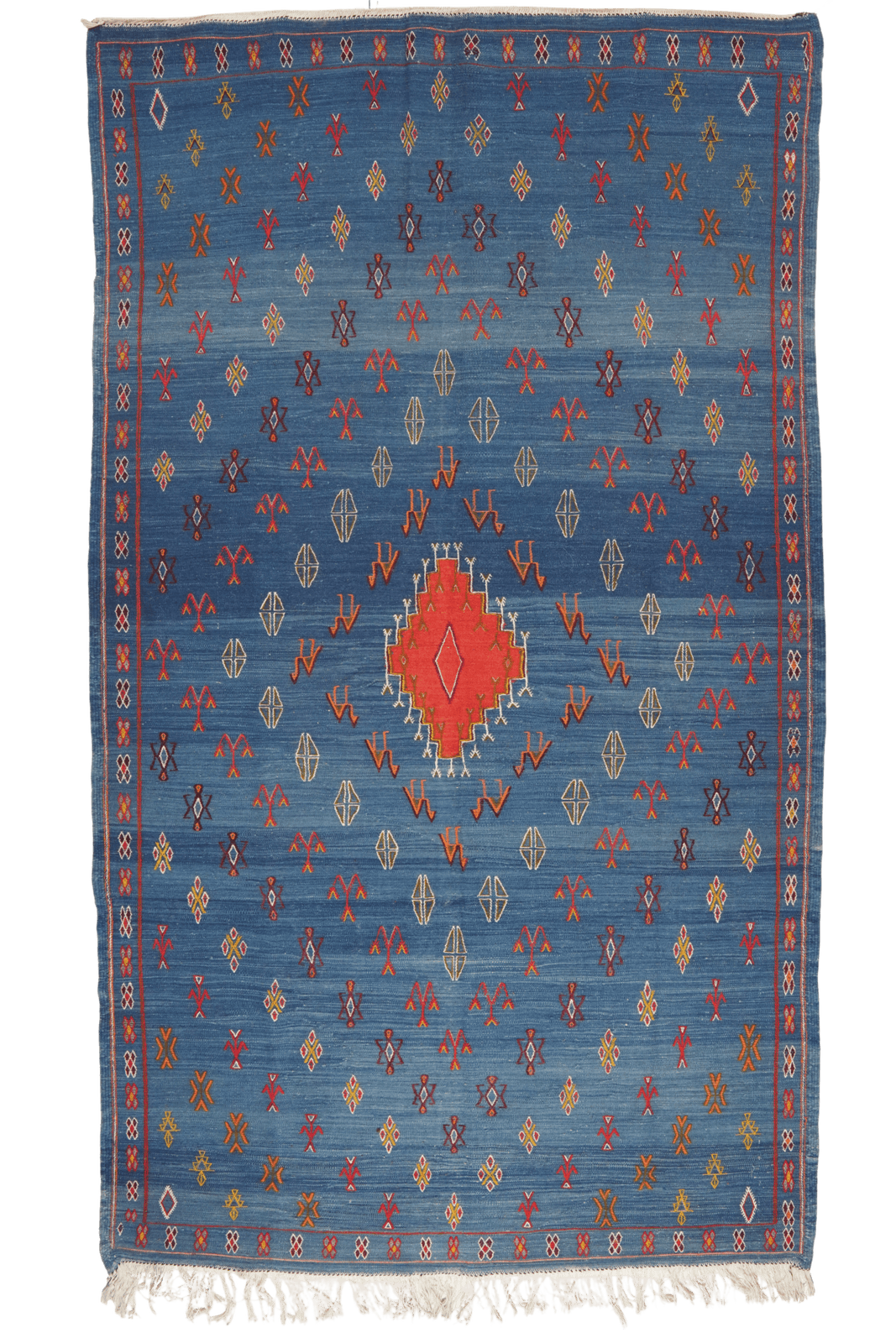 Kelim — Handmade, 149x260 cm, Blue, 100% Virgin Wool | Main view