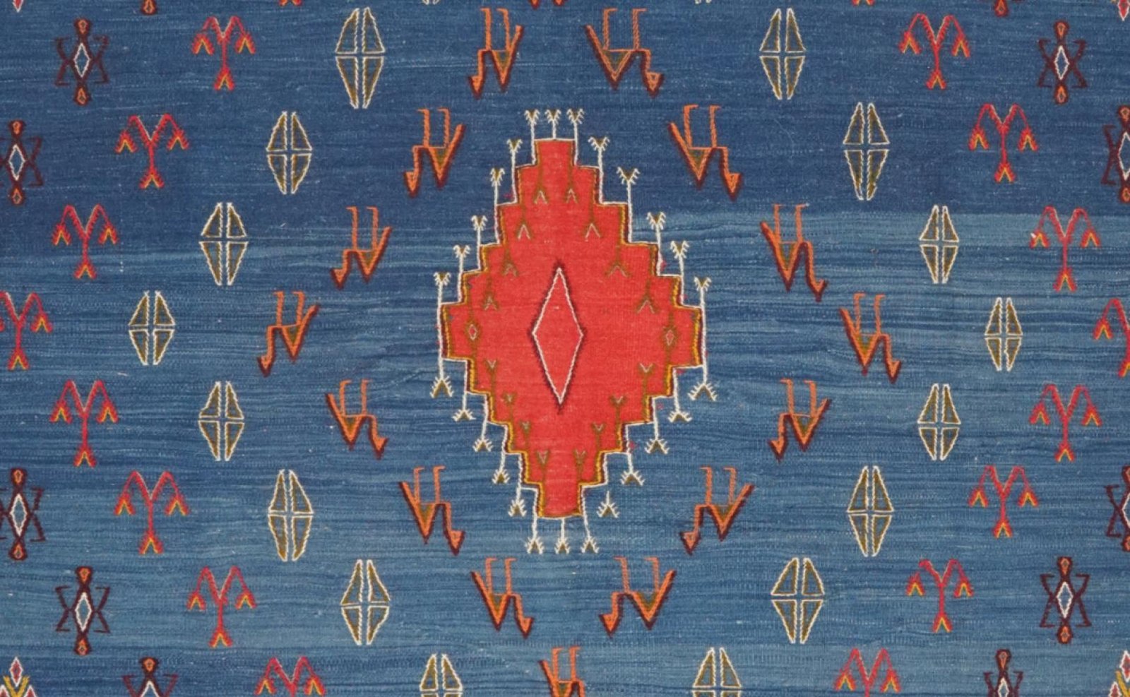 Kelim — Handmade, 149x260 cm, Blue, 100% Virgin Wool | View 4