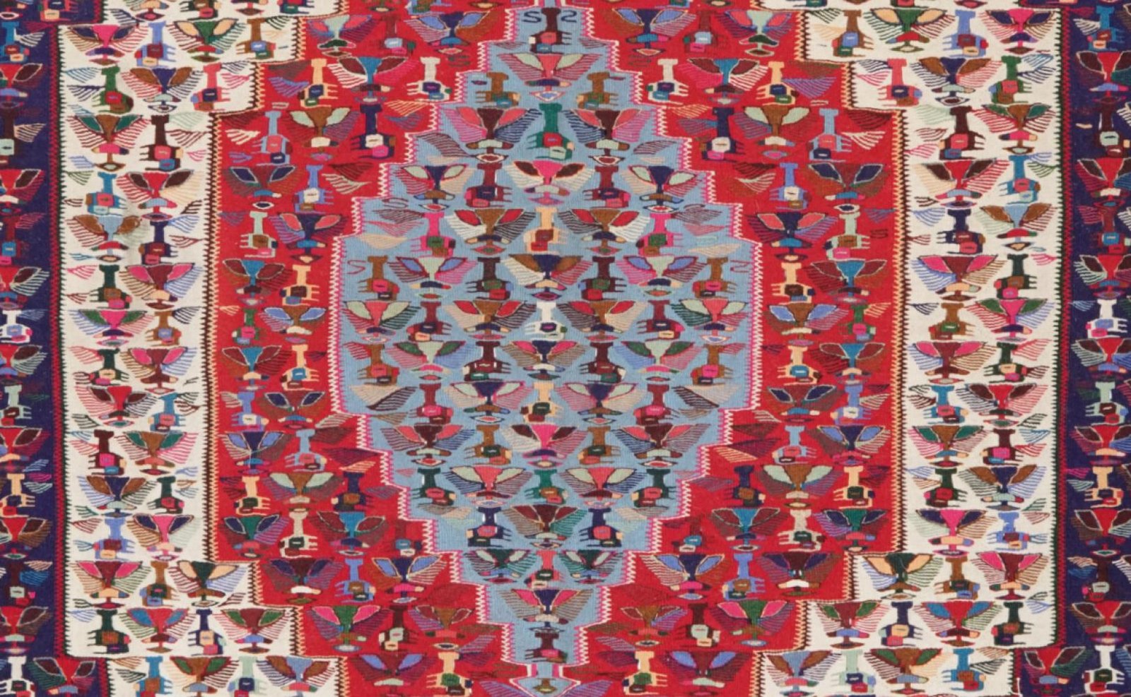 Kelim — Handmade, 197x289 cm, Blue, 100% Virgin Wool | View 4