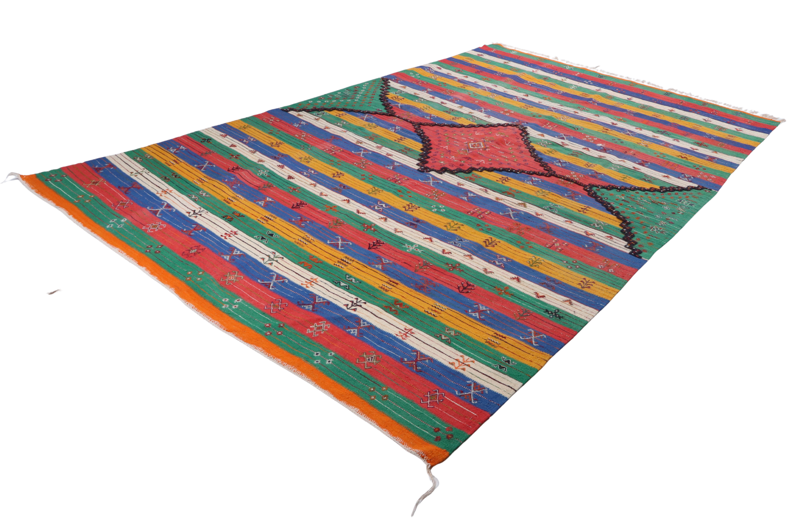 Kelim Kawtar — Handgefertigt, 318x195 cm, Bunt, 100% Virgin Wool | View 7