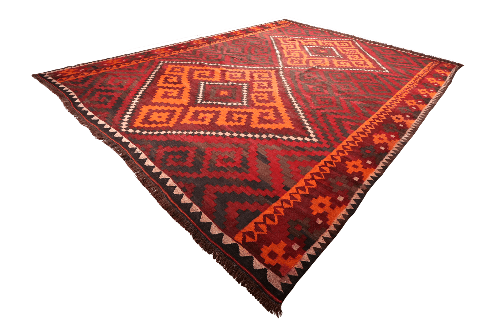 Kelim — Handmade, 305x377 cm, Red, 100% Virgin Wool | View 6