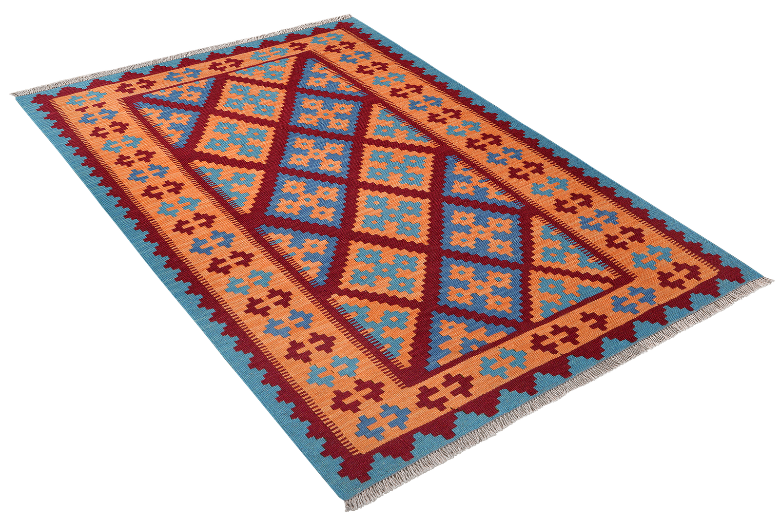 Kelim Gashgai — Handgefertigt, 178x124 cm, Orange, 100% Virgin Wool | View 5