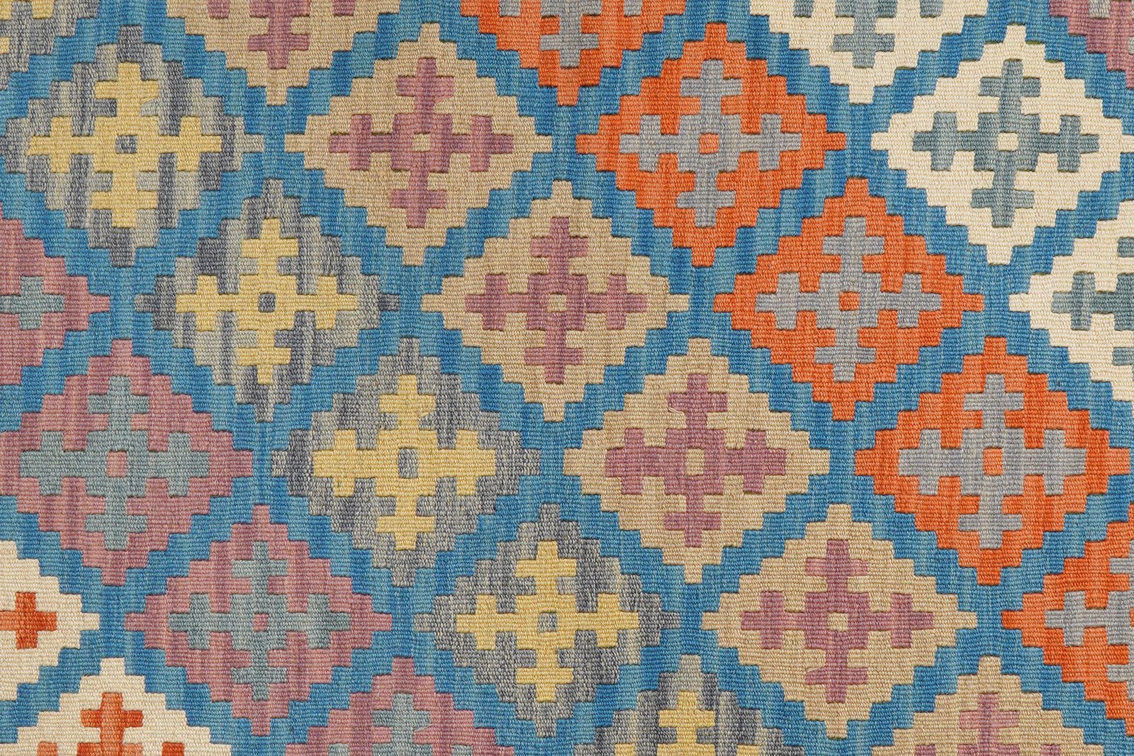 Kelim Gashgai — Handmade, 128x176 cm, Blue, 100% Virgin Wool | View 5
