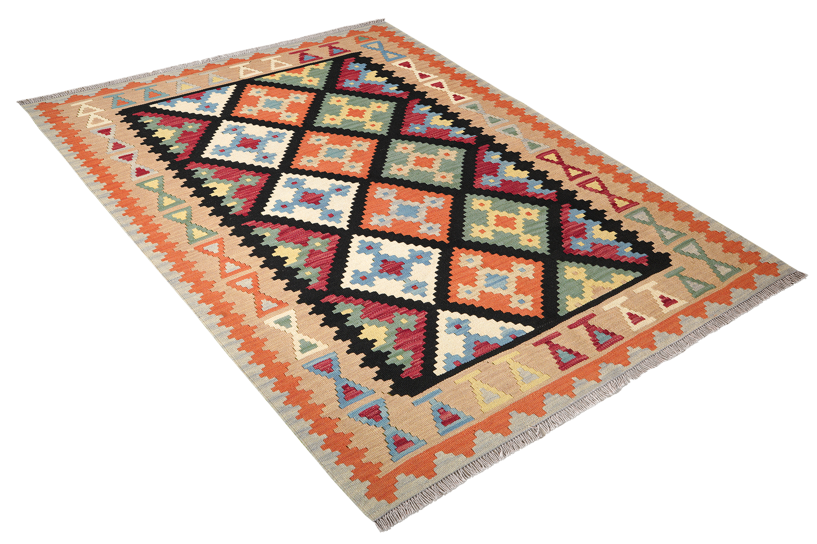 Kelim Gashgai — Handgefertigt, 202x157 cm, Beige, 100% Virgin Wool | View 5