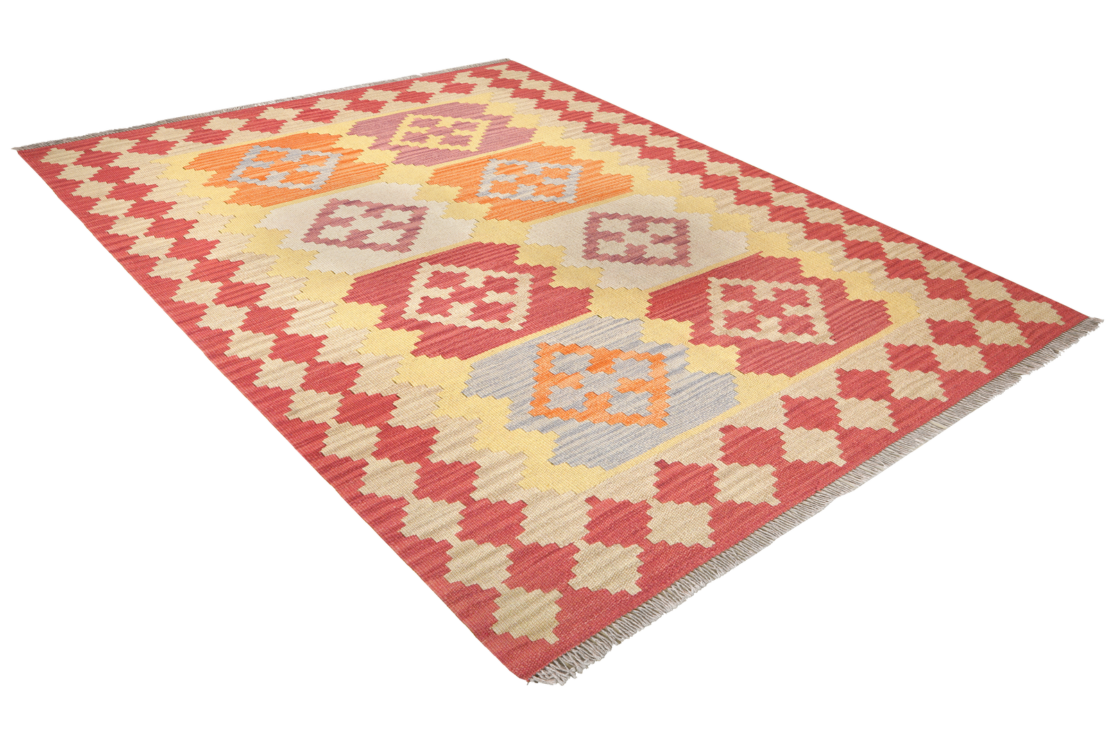 Kelim Gashgai — Handgefertigt, 193x151 cm, Rot, 100% Virgin Wool | View 5