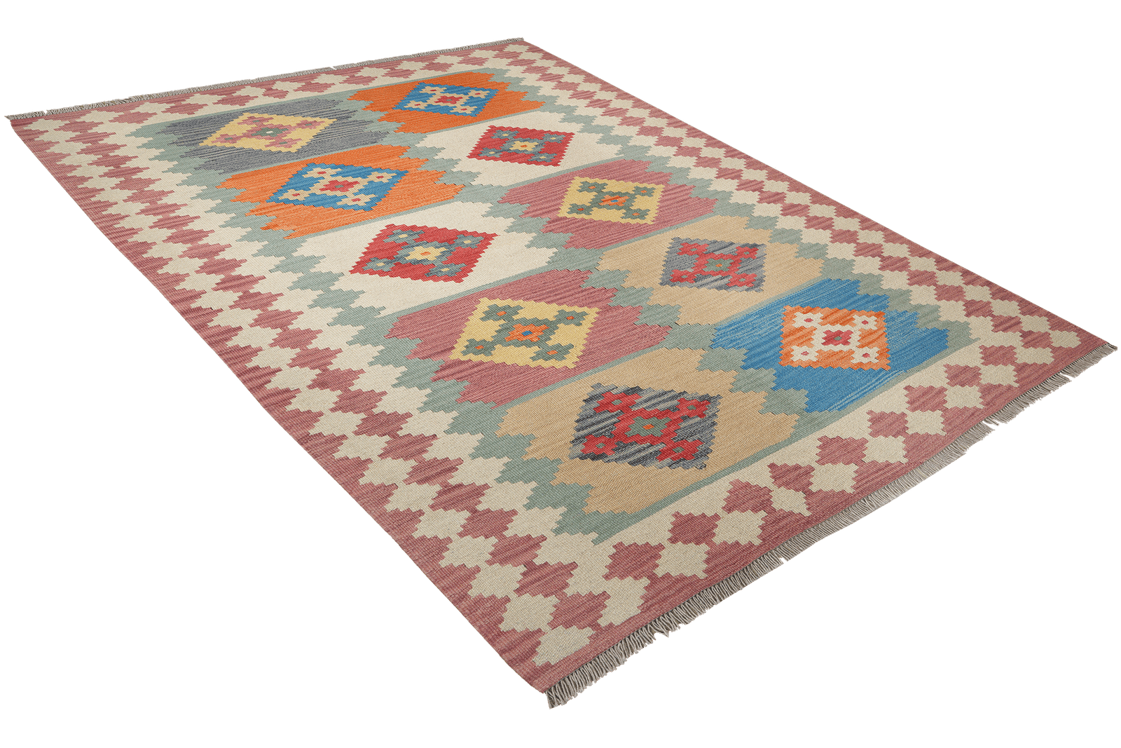 Kelim Gashgai — Handmade, 170x227 cm, Multicolor, 100% Virgin Wool | View 4