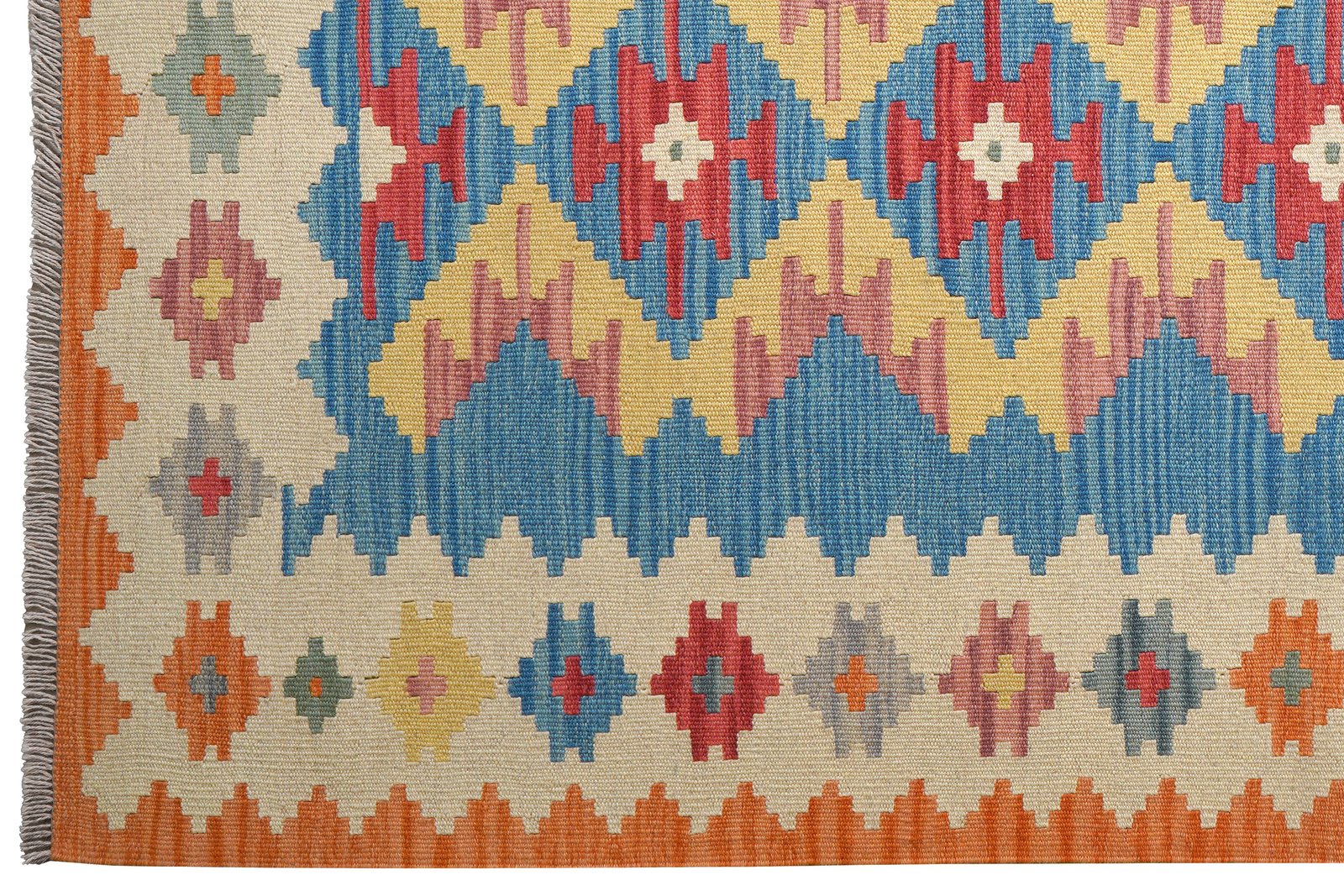 Kelim Gashgai — Handmade, 171x246 cm, Blue, 100% Virgin Wool | View 3