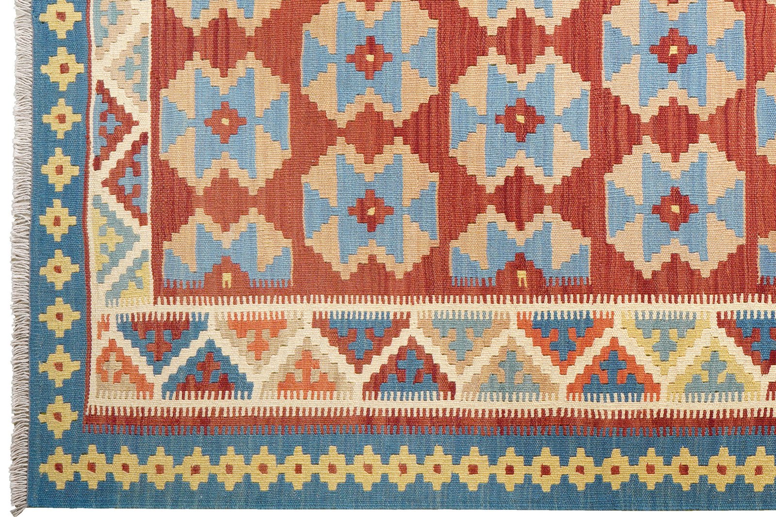 Kelim Gashgai — Handmade, 170x252 cm, Red, 100% Virgin Wool | View 3