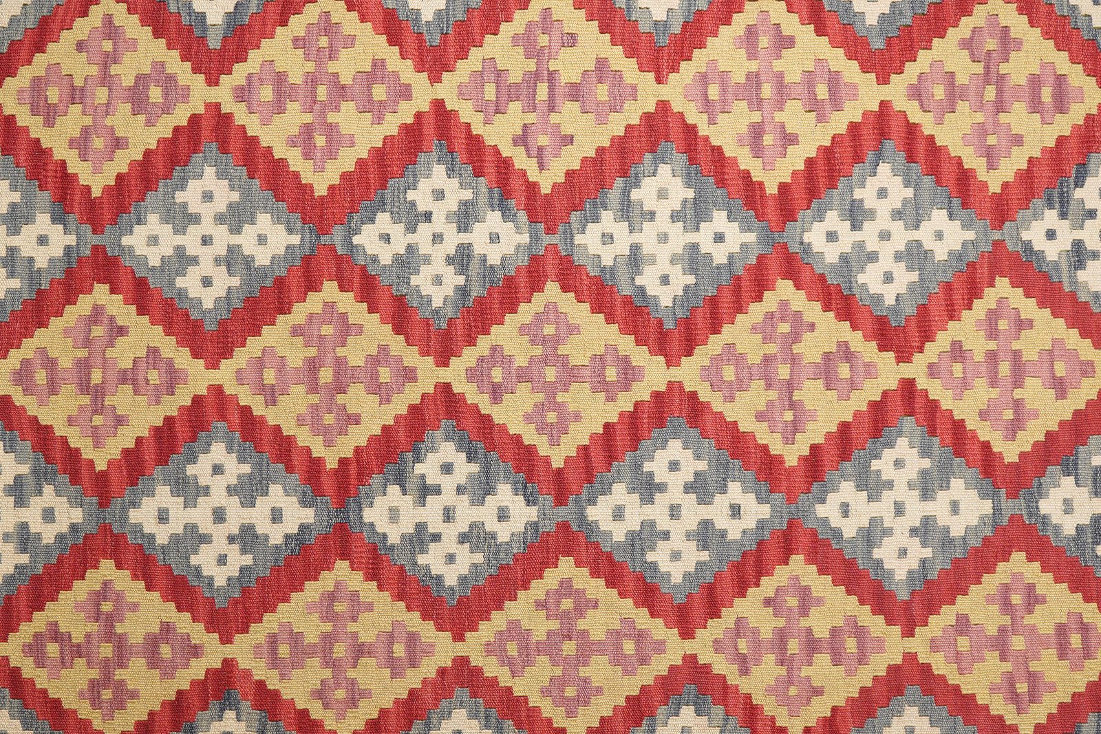 Kelim Gashgai — Handmade, 208x298 cm, Red, 100% Virgin Wool | View 5