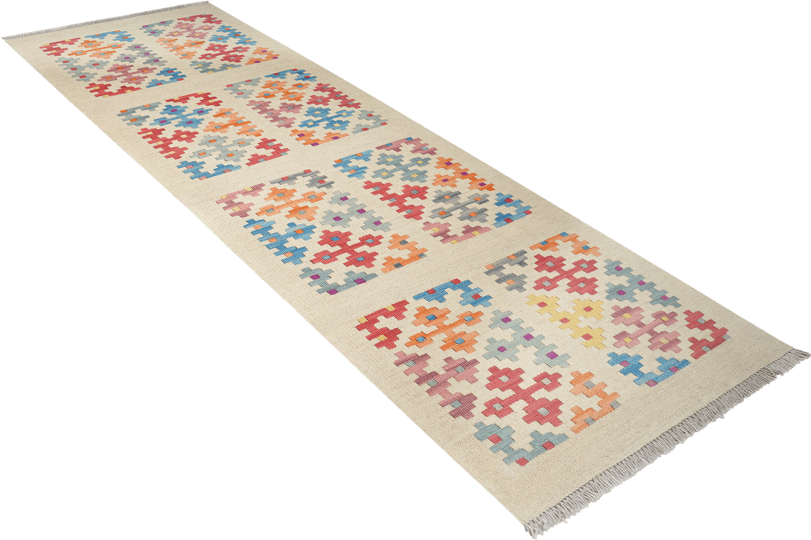 Kelim Gashgai — Handmade, 63x236 cm, Beige, 100% Virgin Wool | View 4