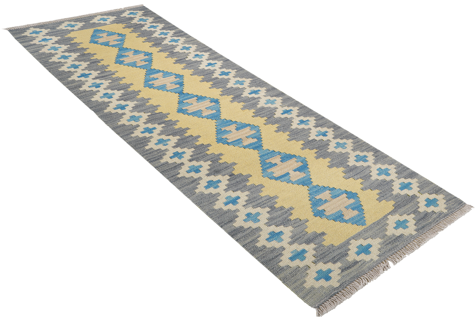 Kelim Gashgai — Handgefertigt, 191x60 cm, Grau, 100% Virgin Wool | View 5