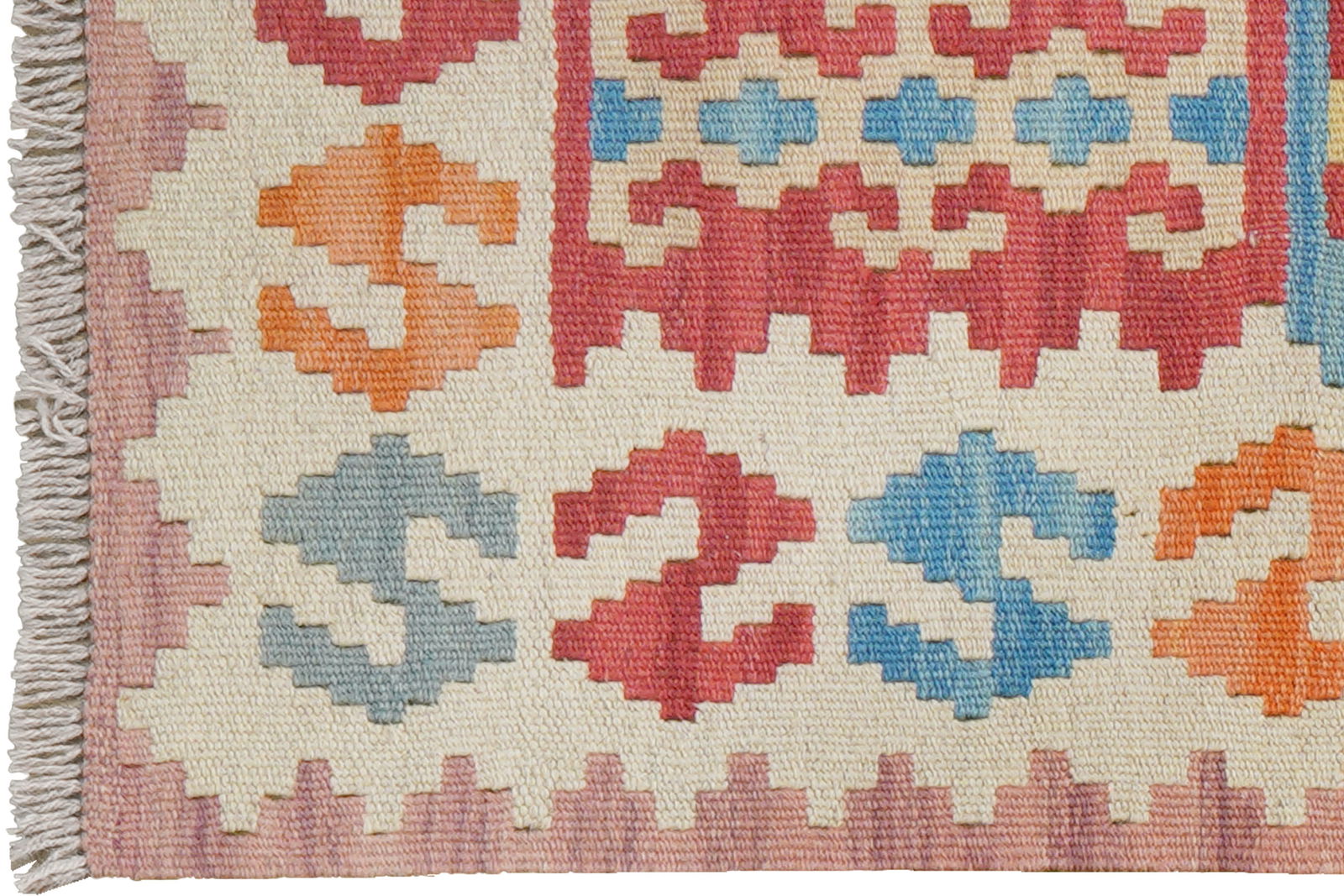 Kelim Gashgai — Handgefertigt, 194x57 cm, Beige, 100% Virgin Wool | View 4
