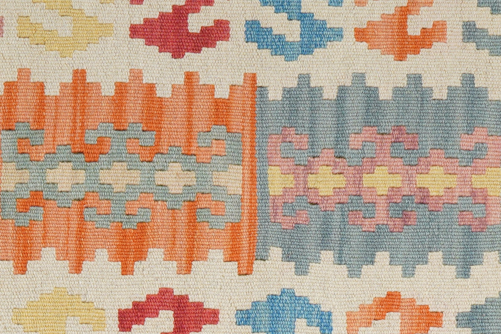 Kelim Gashgai — Handgefertigt, 194x57 cm, Beige, 100% Virgin Wool | View 6