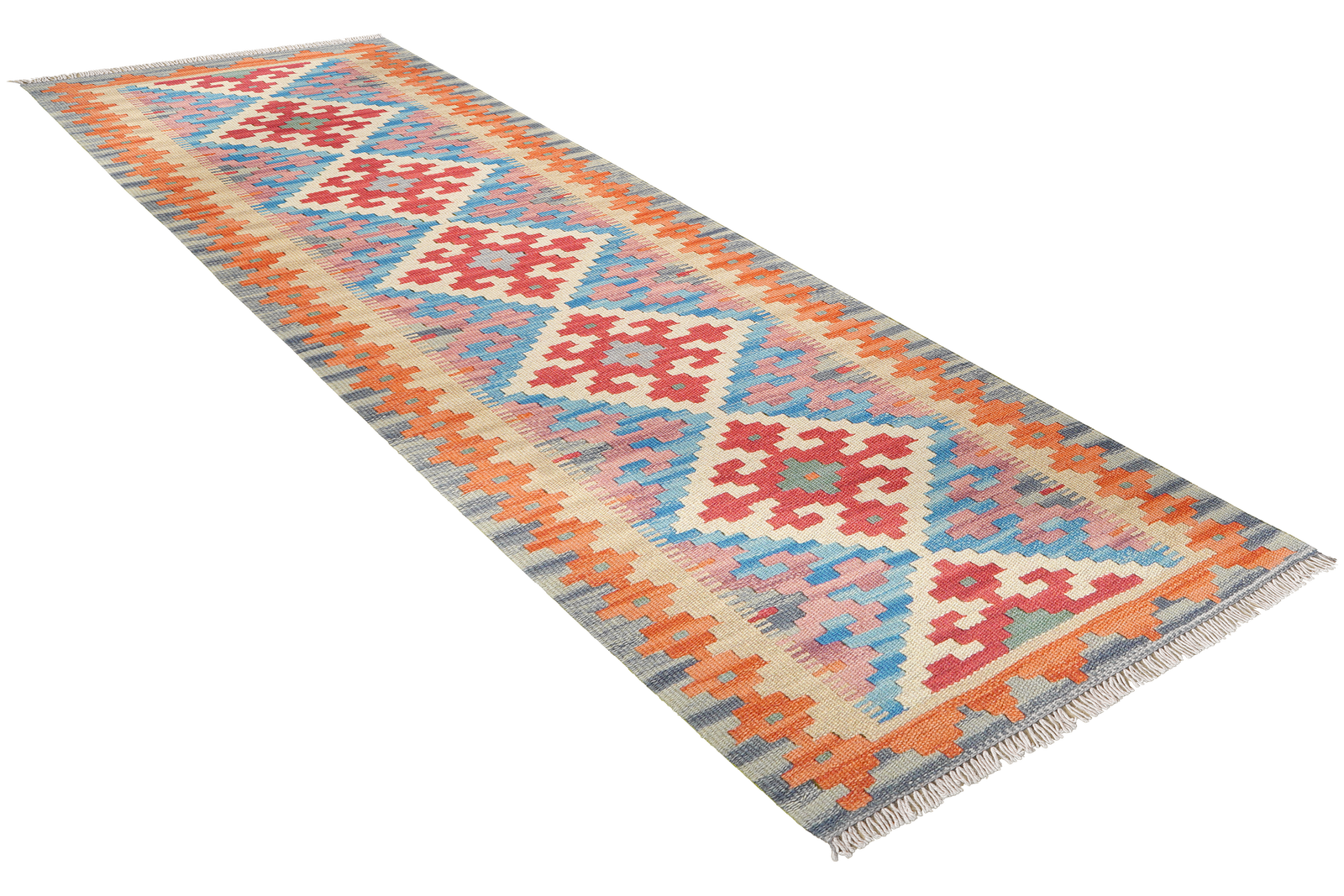 Kelim Gashgai — Handgefertigt, 191x59 cm, Orange, 100% Virgin Wool | View 5