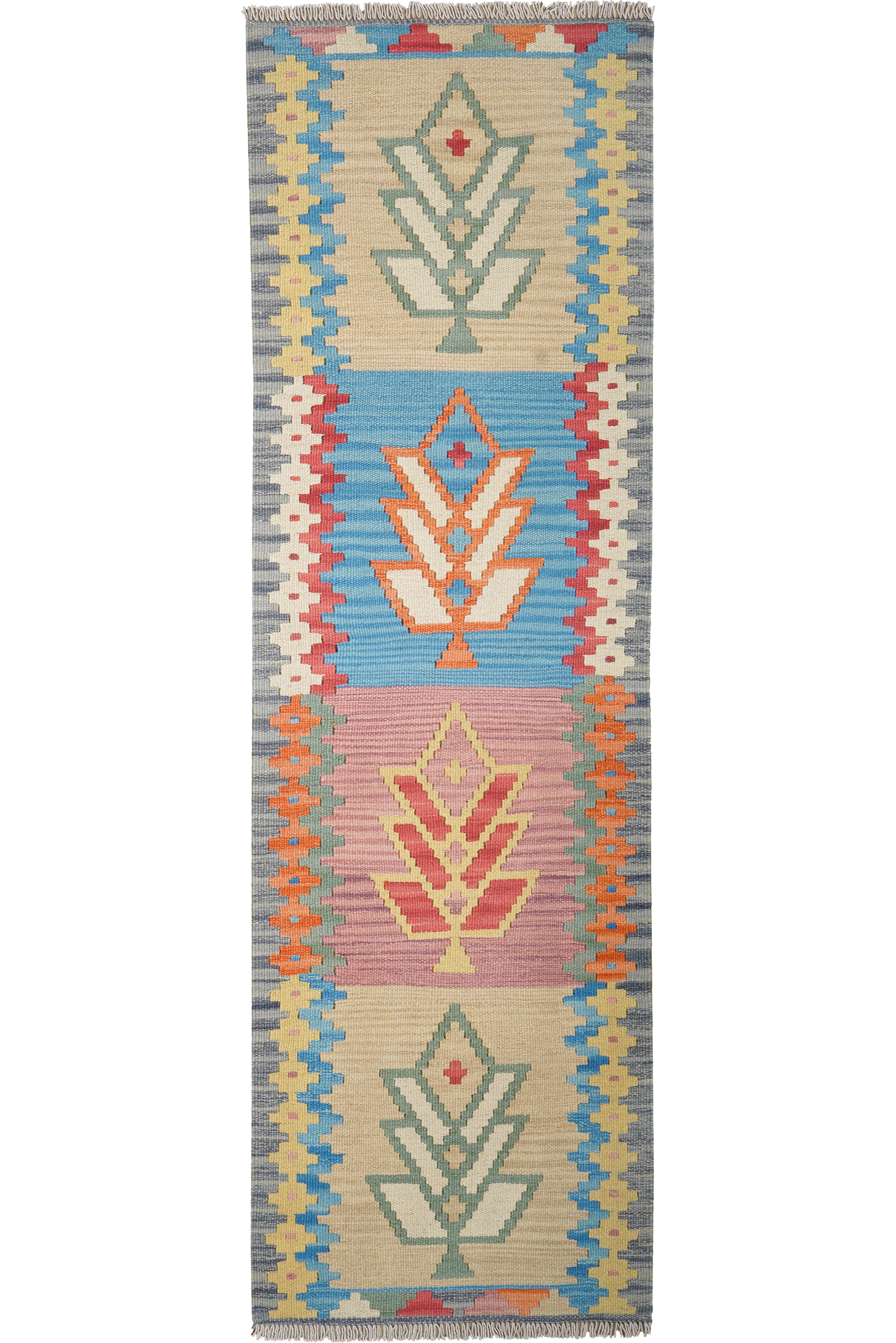 Kelim Gashgai — Handgefertigt, 188x58 cm, Bunt, 100% Virgin Wool | Main view