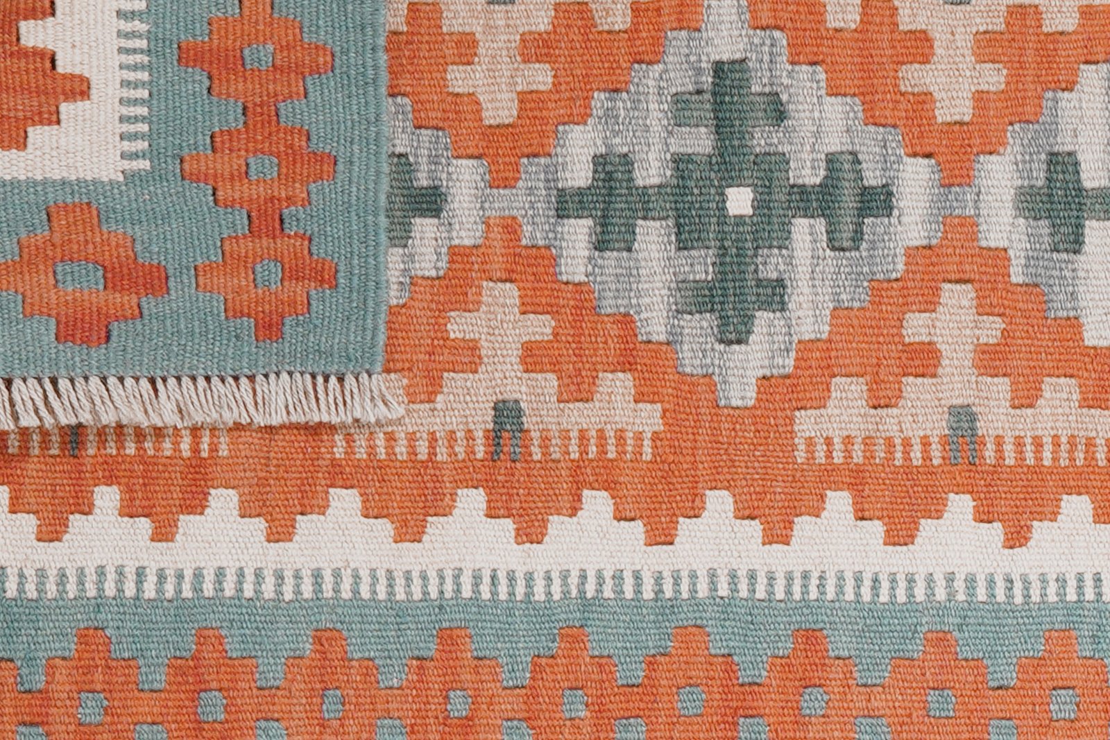 Kelim Gashgai — Handmade, 58x203 cm, Red, 100% Virgin Wool | View 6