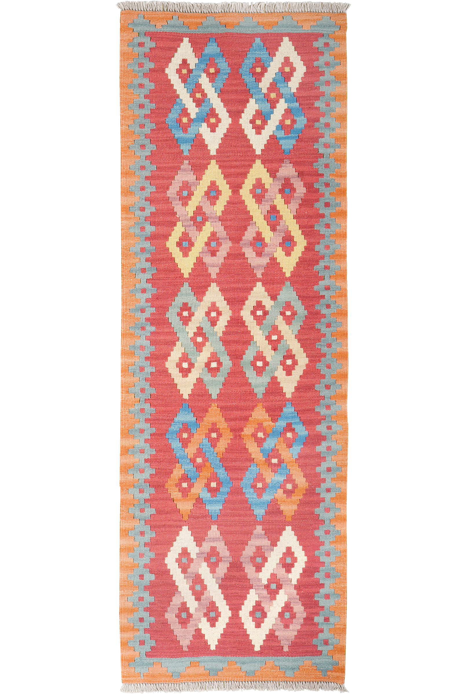 Kelim Gashgai — Handgefertigt, 186x62 cm, Blau, 100% Virgin Wool | Main view