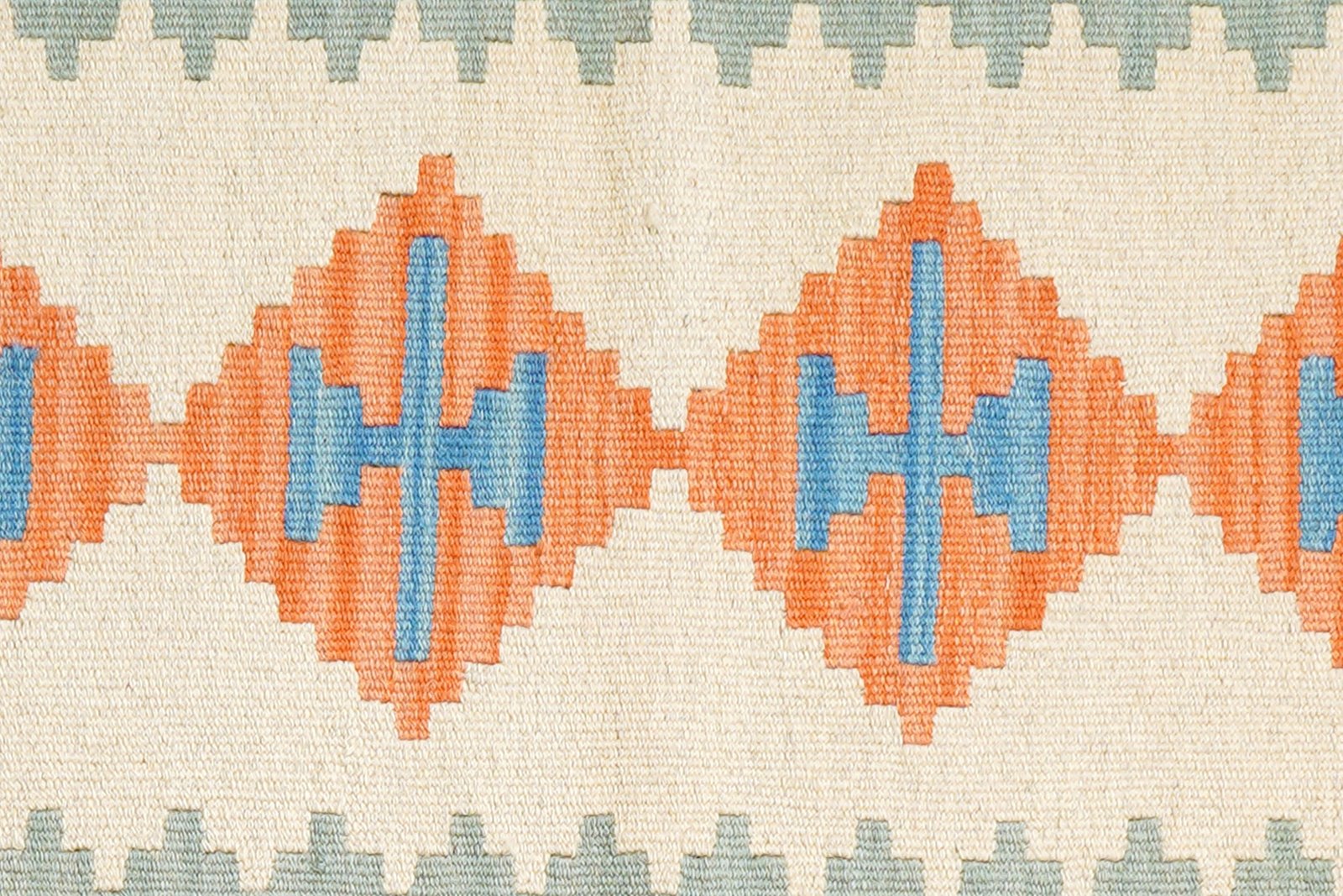 Kelim Gashgai — Handmade, 80x202 cm, Beige, 100% Virgin Wool | View 5