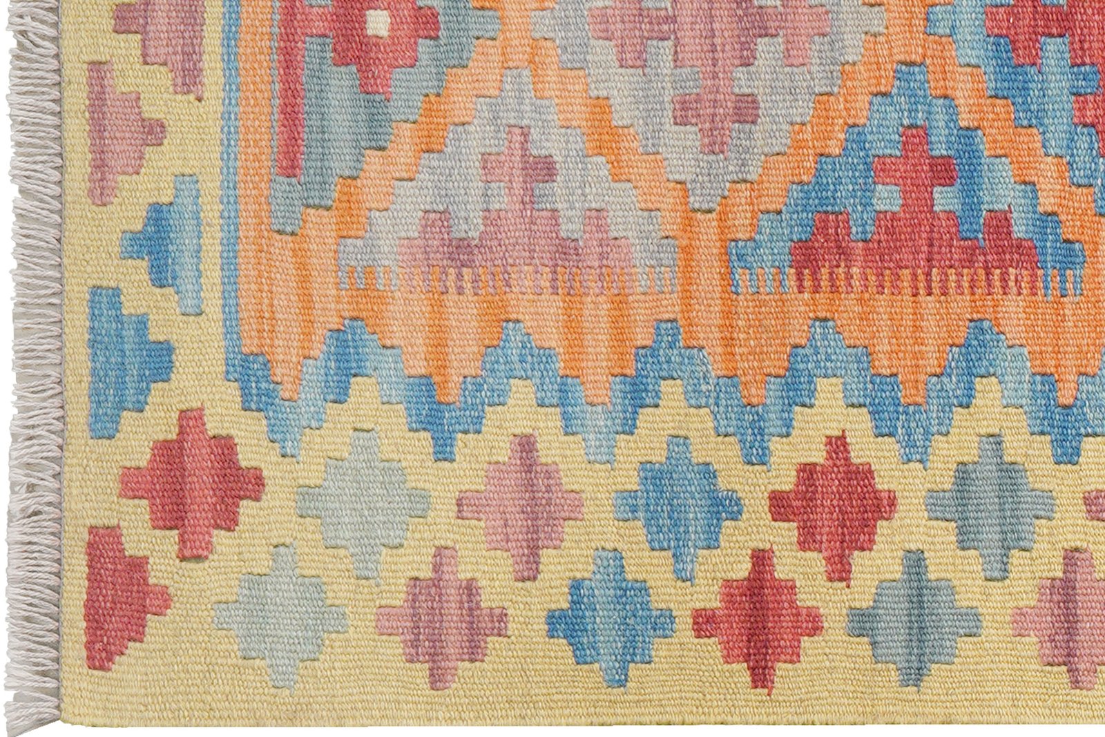 Kelim Gashgai — Handmade, 79x200 cm, Orange, 100% Virgin Wool | View 3