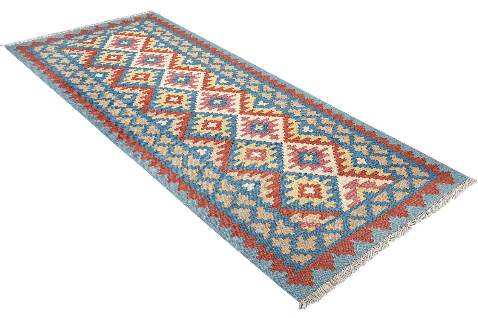Kelim Gashgai — Handmade, 88x195 cm, Red, 100% Virgin Wool | View 4