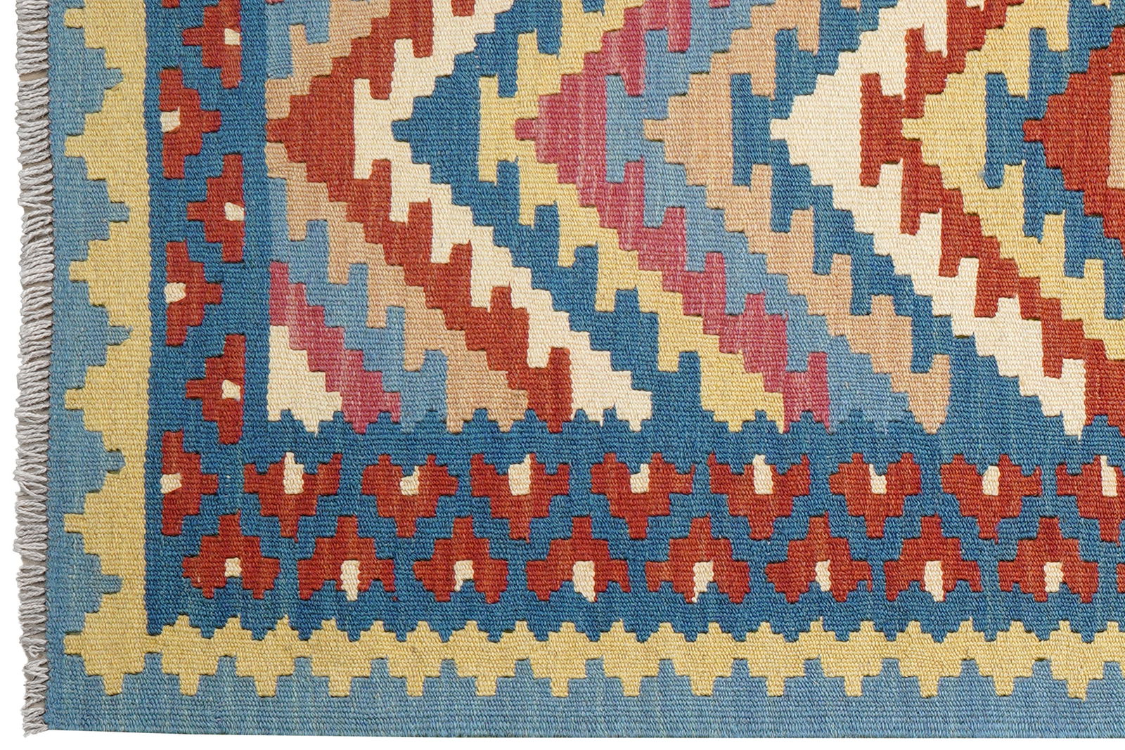 Kelim Gashgai — Handgefertigt, 192x83 cm, Blau, 100% Virgin Wool | View 4