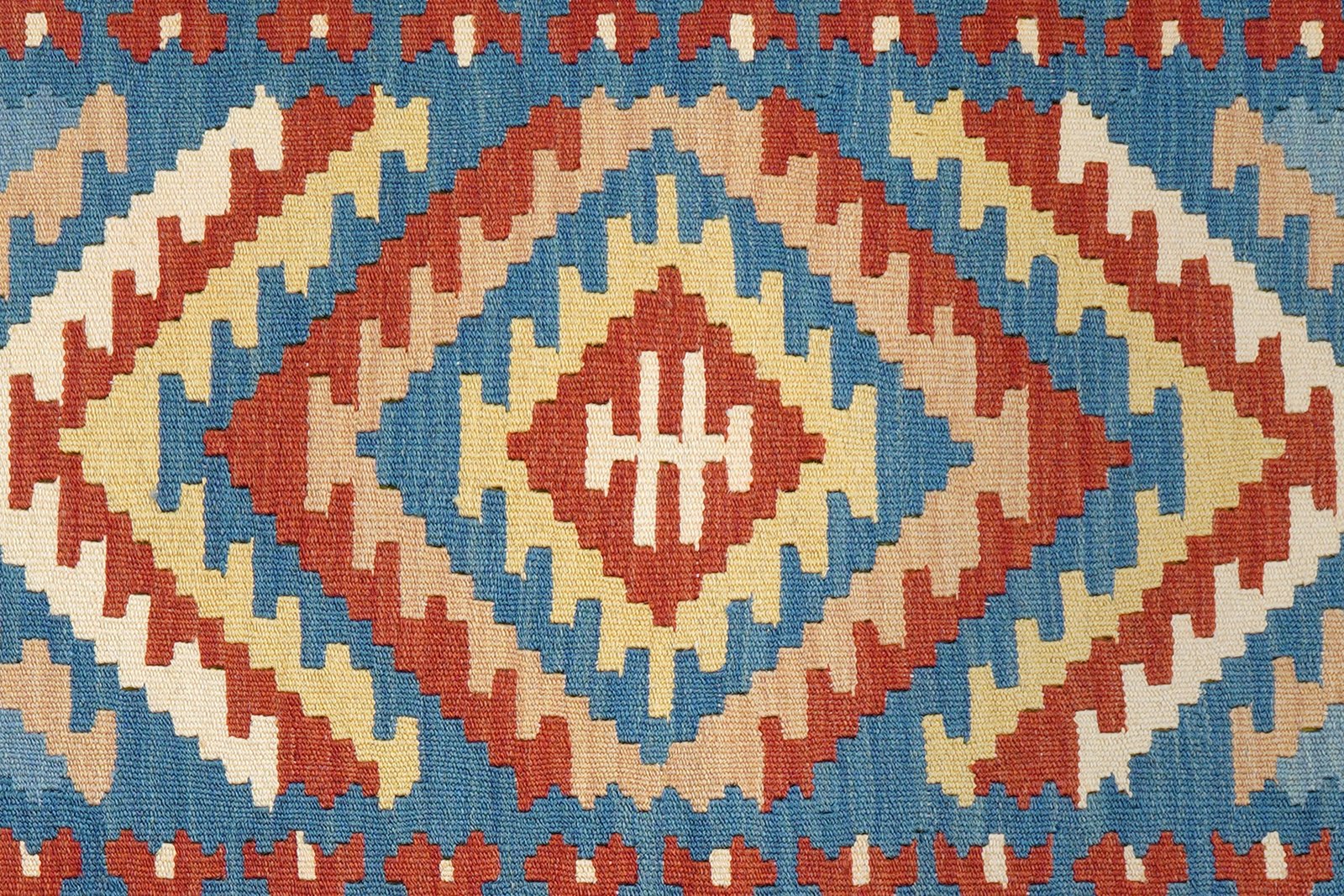 Kelim Gashgai — Handmade, 83x192 cm, Blue, 100% Virgin Wool | View 5